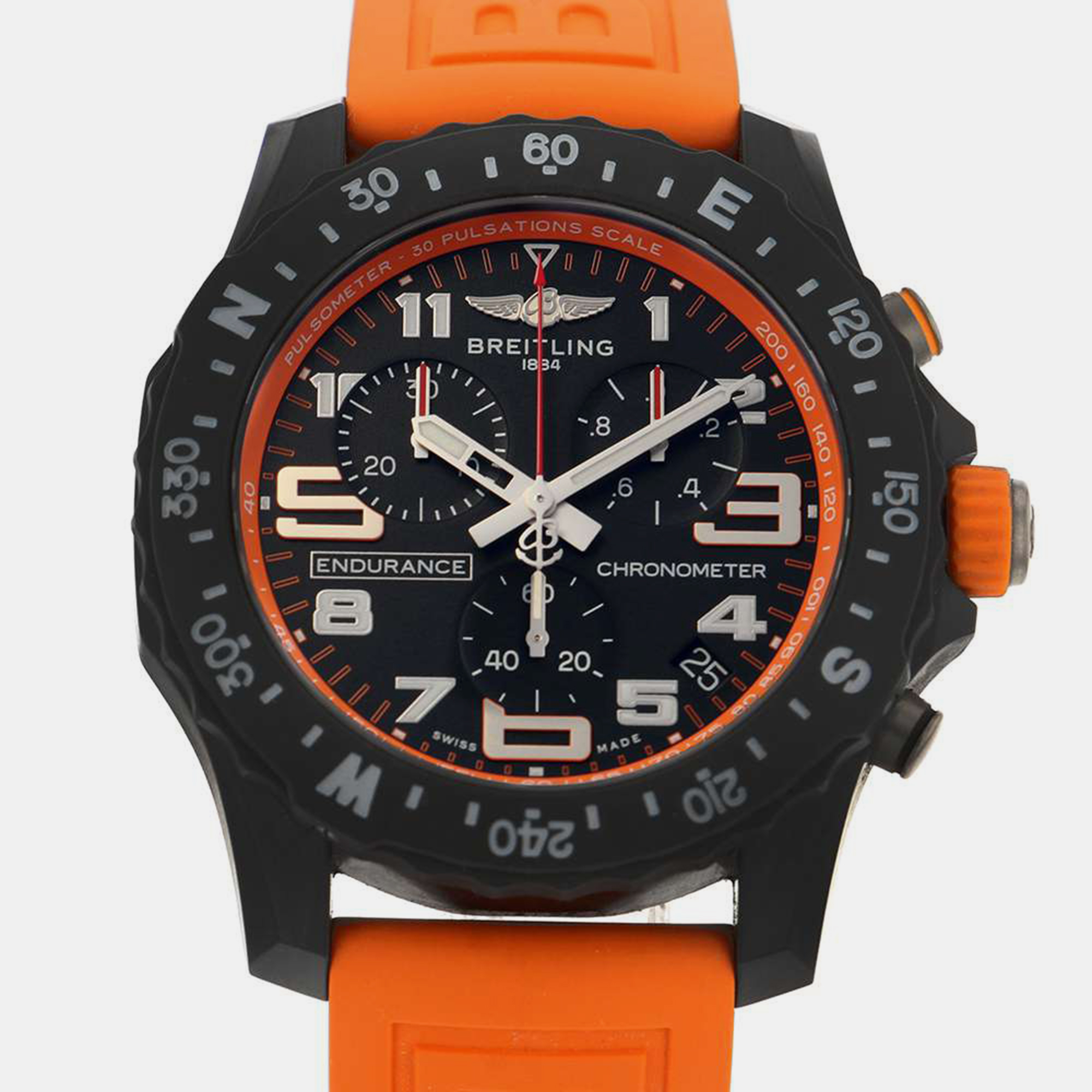 Breitling Black PVD Coated Endurance Pro X82310 Quartz Men's Wristwatch 44 Mm
