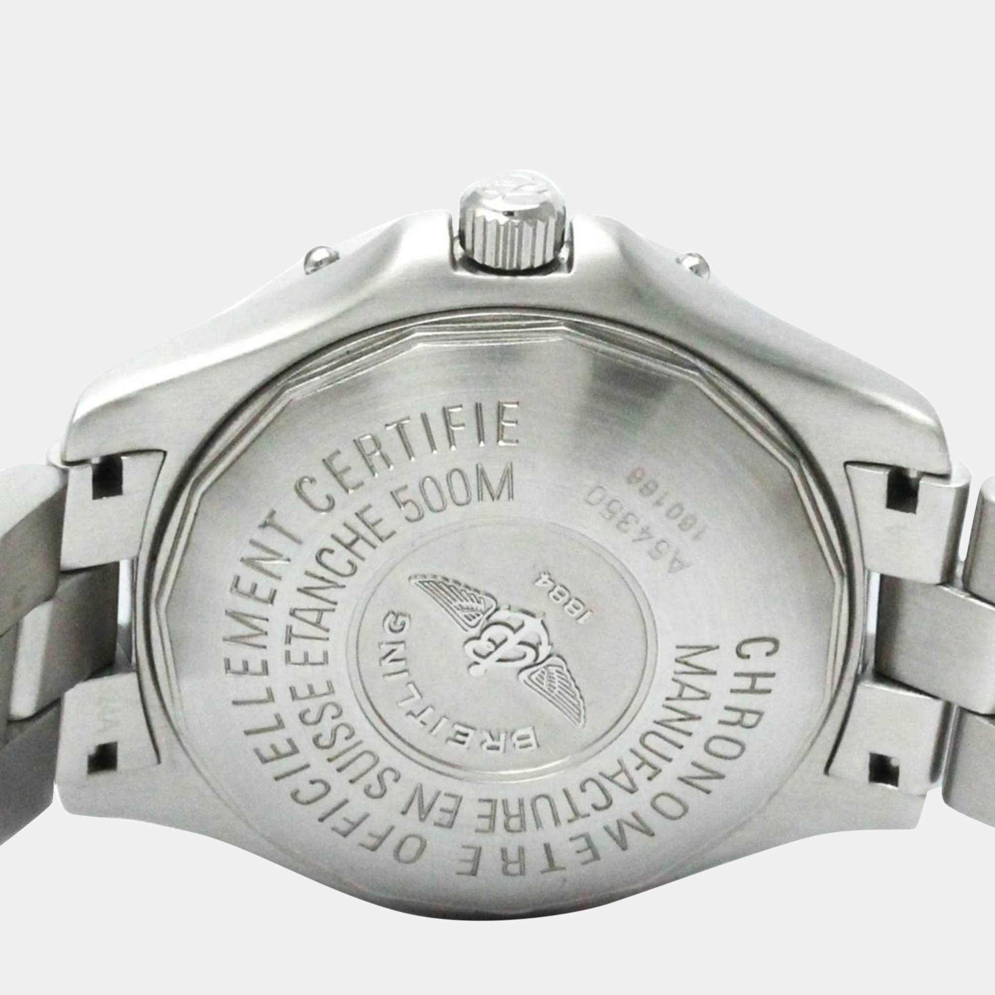 Breitling Blue Stainless Steel Colt A64350 Quartz Men's Wristwatch 38 Mm