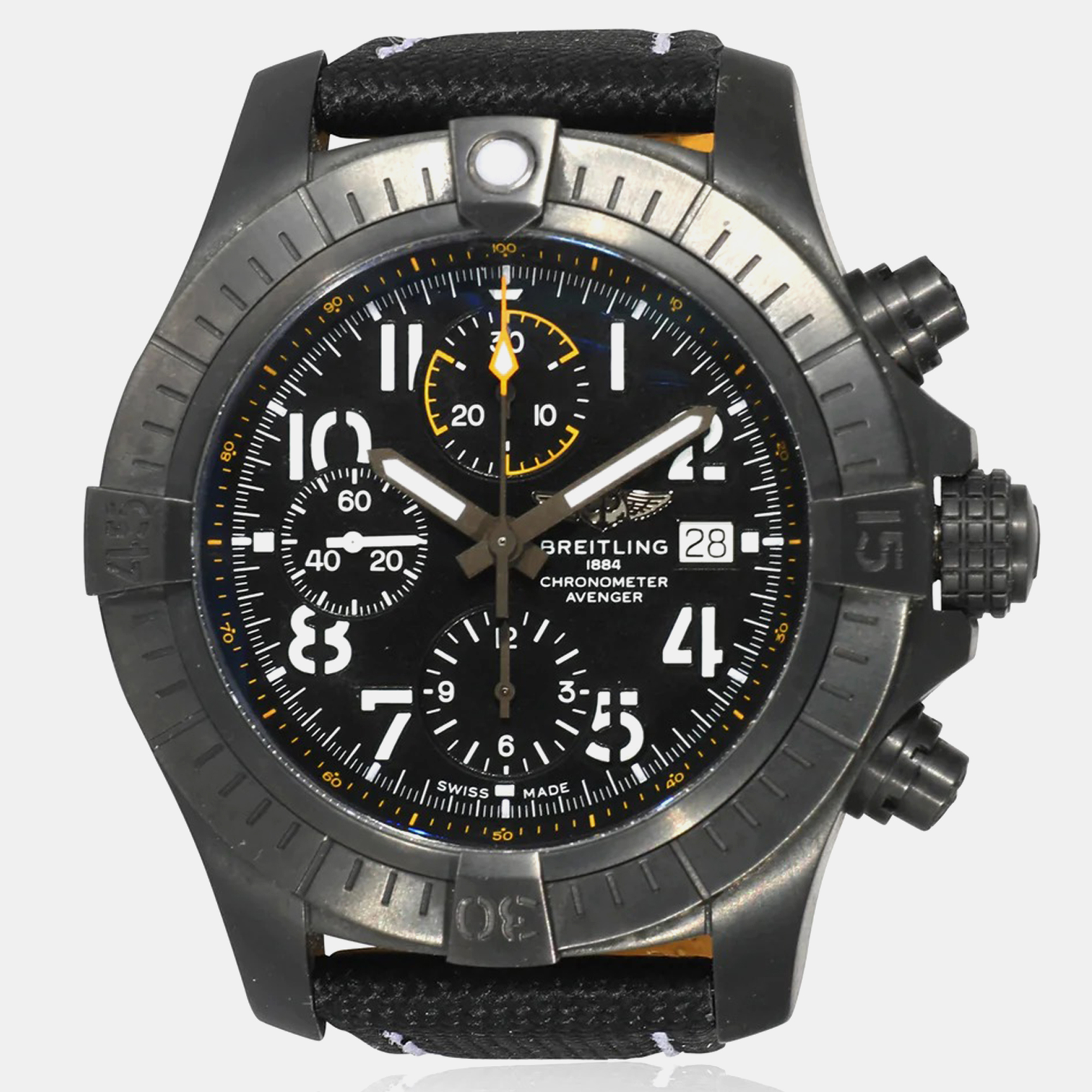 Breitling black titanium avenger v13317101b1x2 automatic men's wristwatch 45 mm