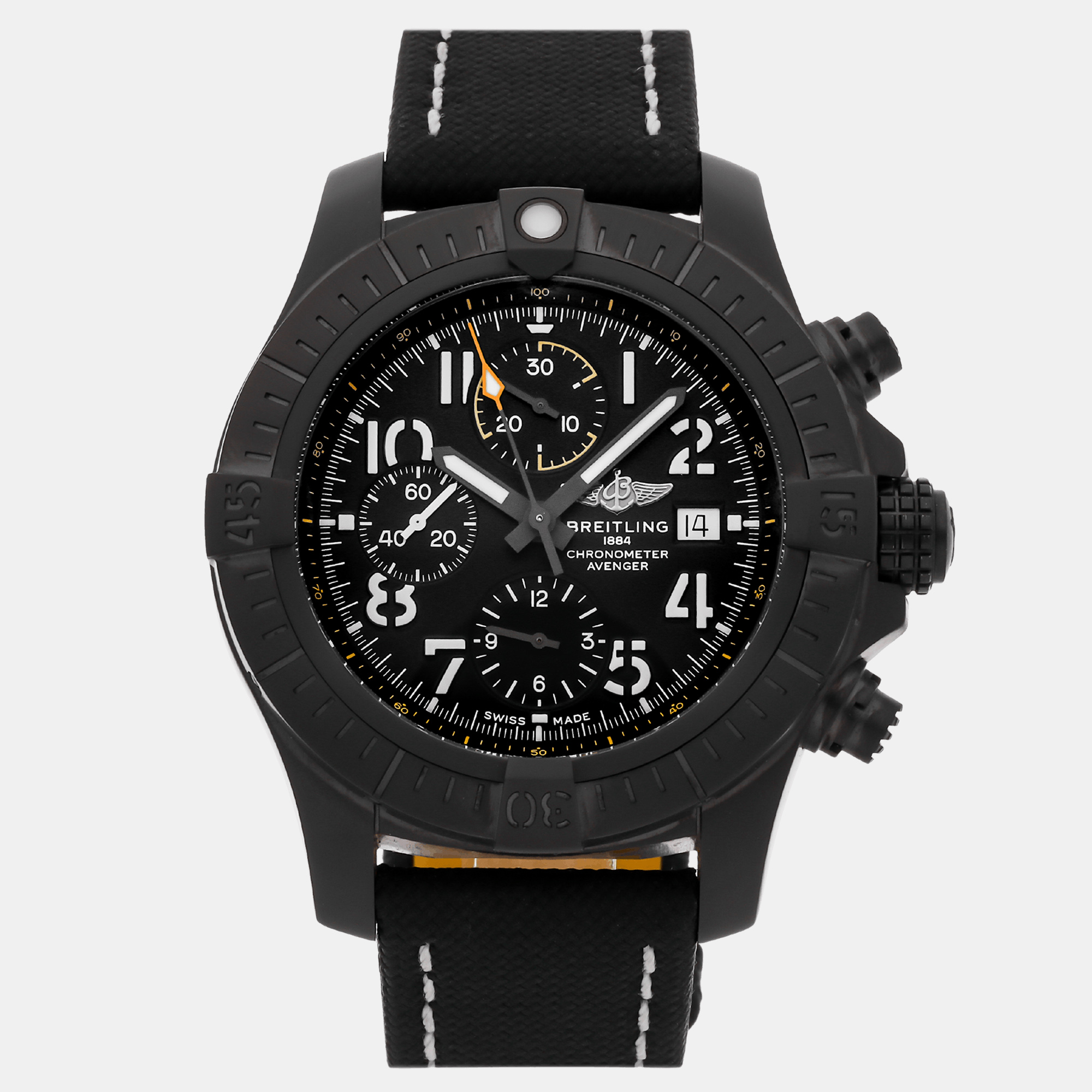 Breitling black titanium avenger automatic men's wristwatch 45 mm