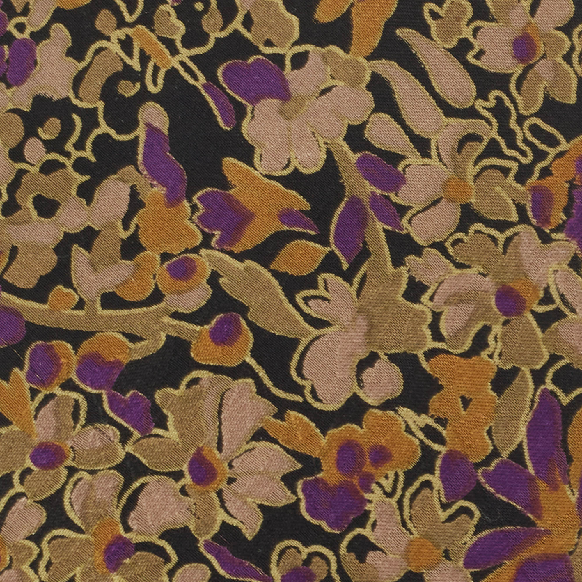 Brioni Brown Floral Printed Silk Tie