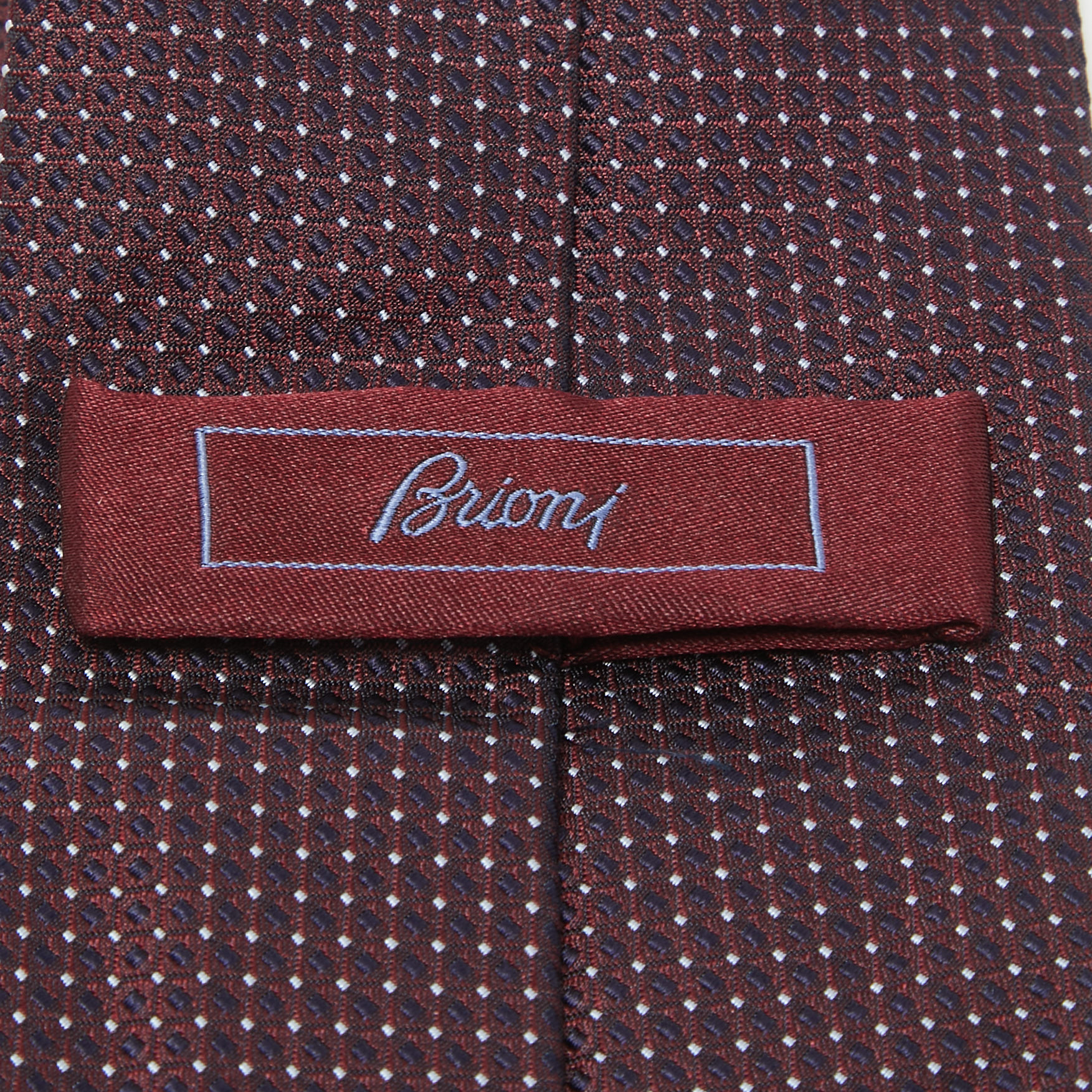 Brioni Burgundy Dot Pattern Silk ClassicTie