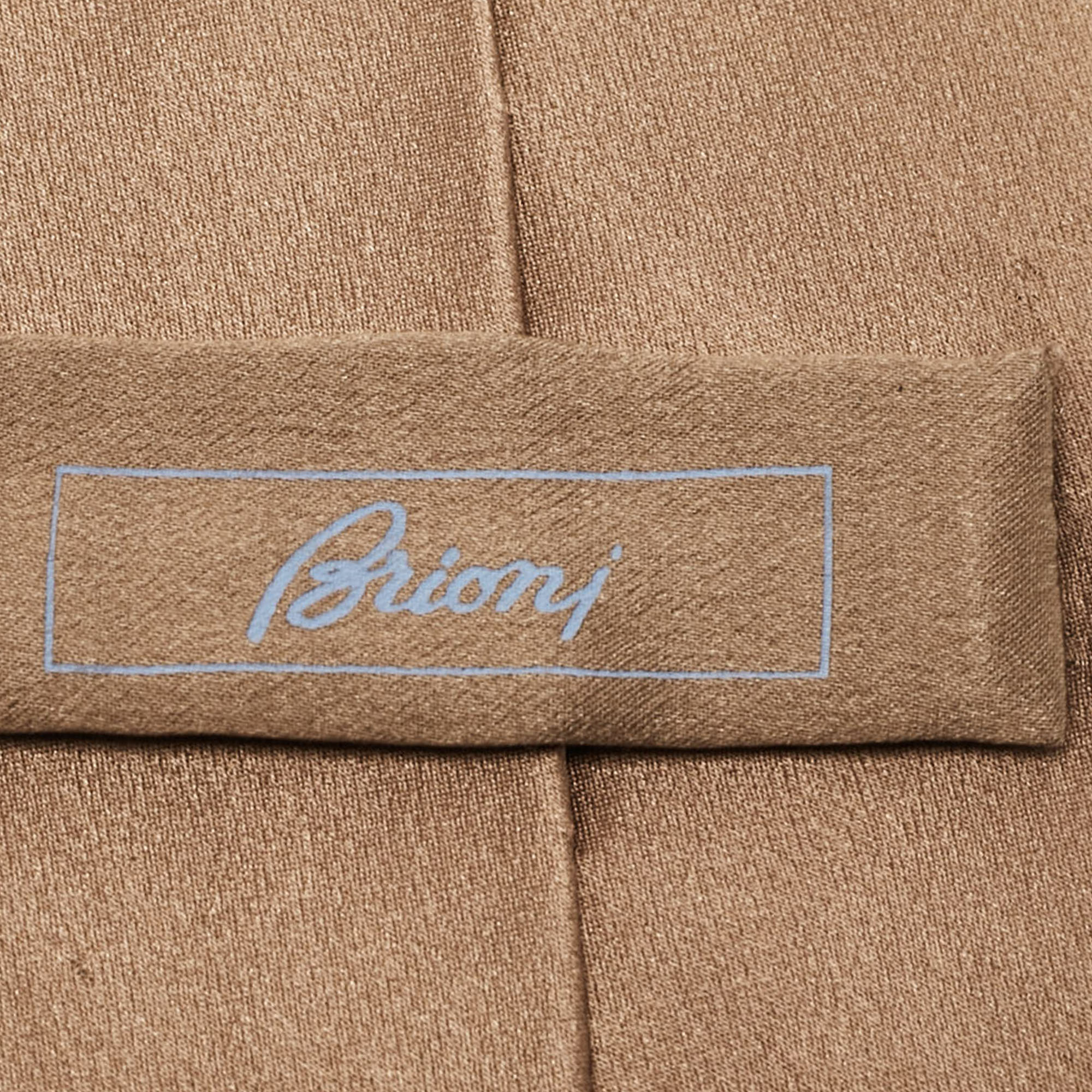 Brioni Brown Satin Traditional Tie