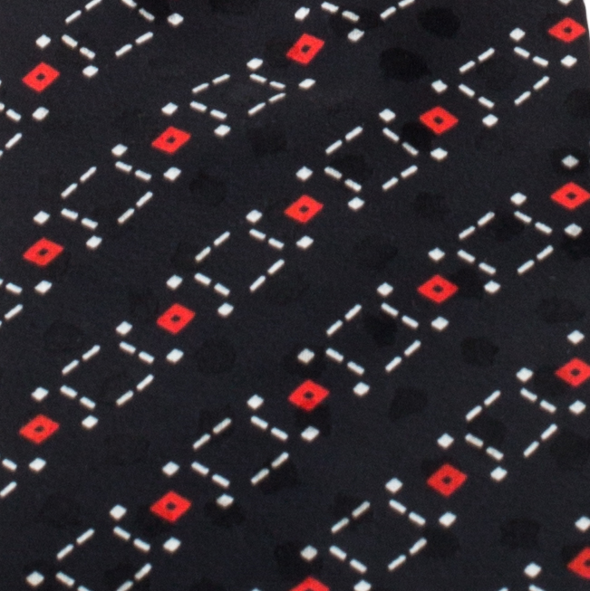 Brioni Black Geometirc Print Silk Traditional Tie