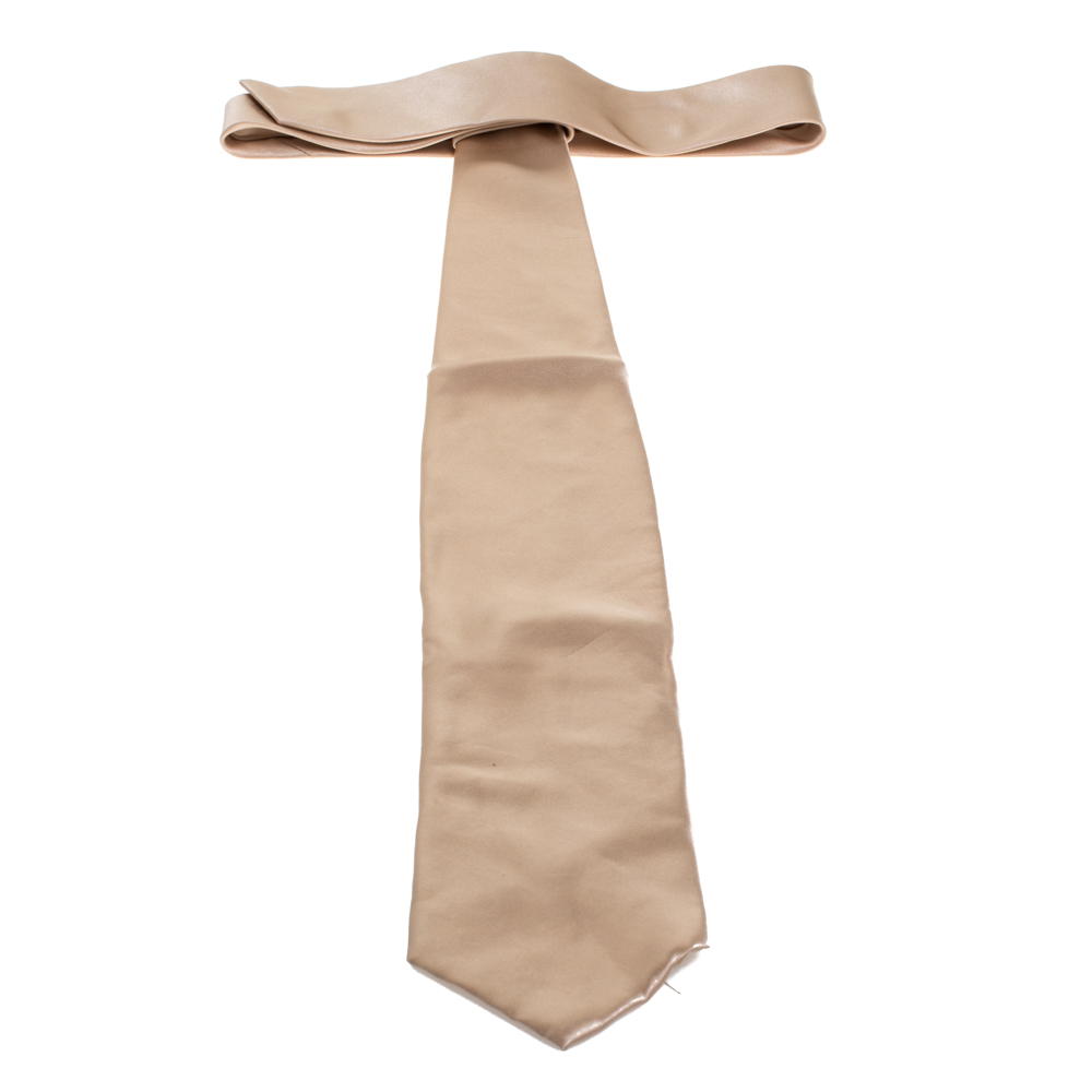 Brioni Beige Satin Silk Traditional Tie