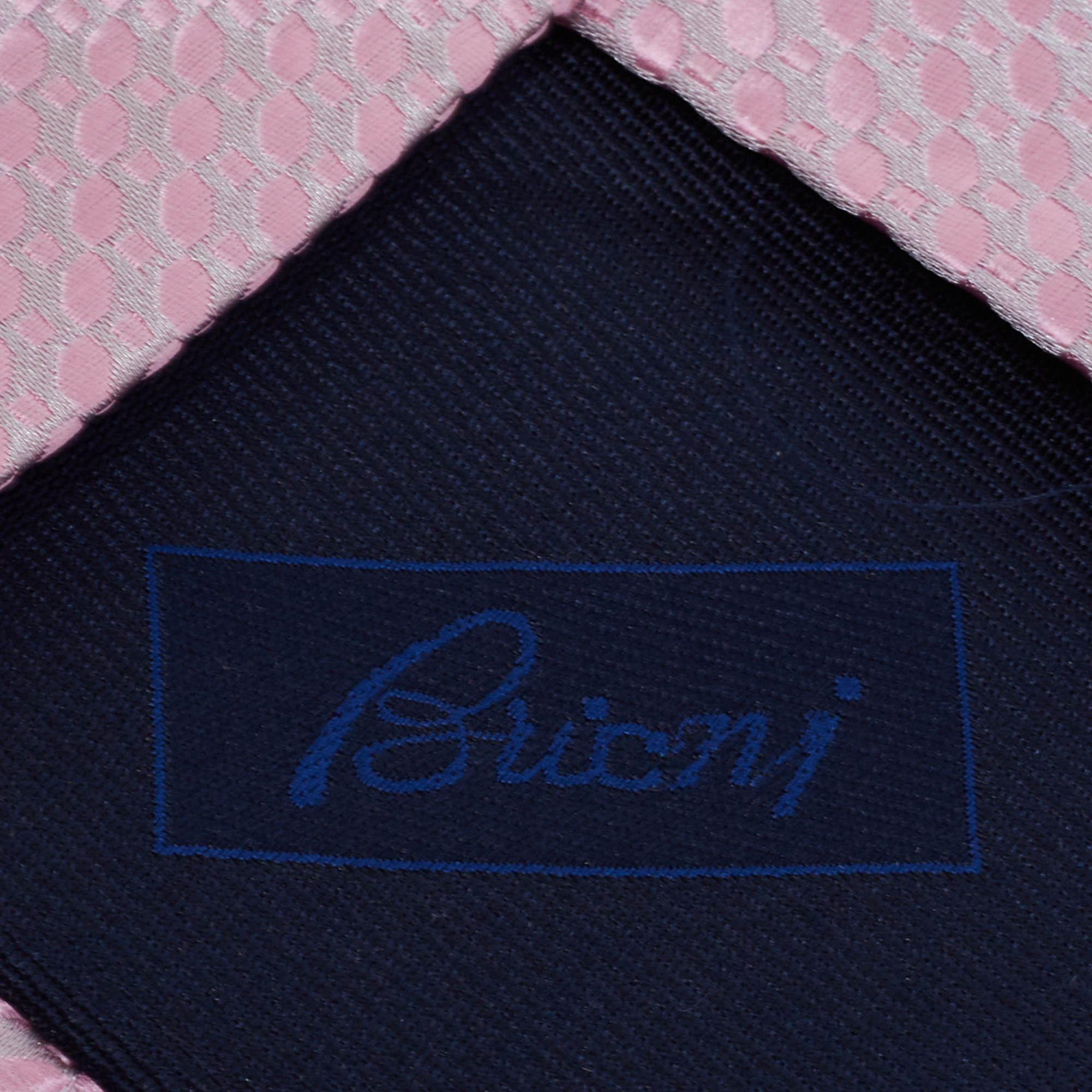 Brioni Pink Geometric Motif Jacquard Silk Tie