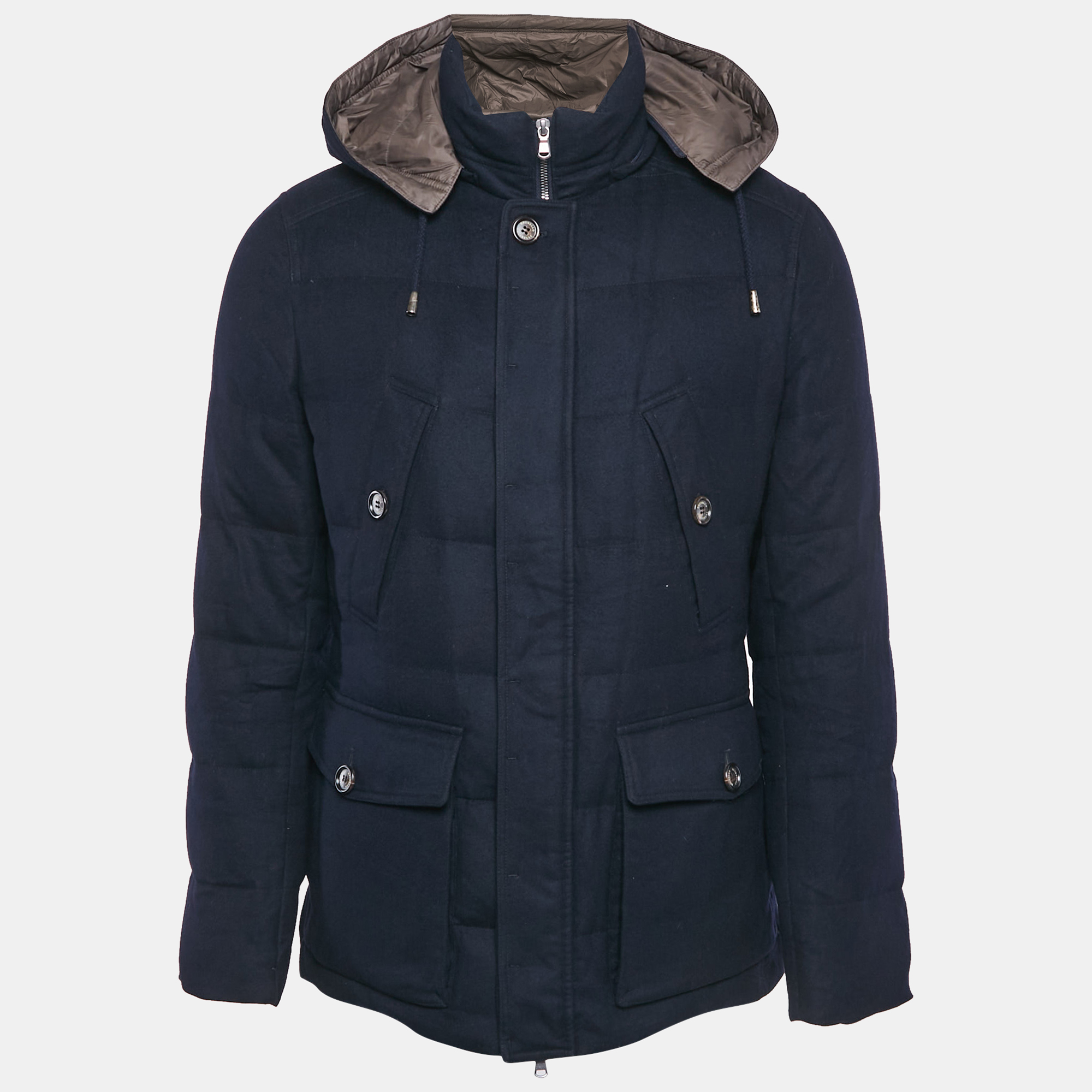 Brunello Cucinelli Navy Blue Cashmere Detachable Hood Down Jacket S
Brunello Cucinelli Navy Blue Cashmere Detachable Hood Down Jacket S