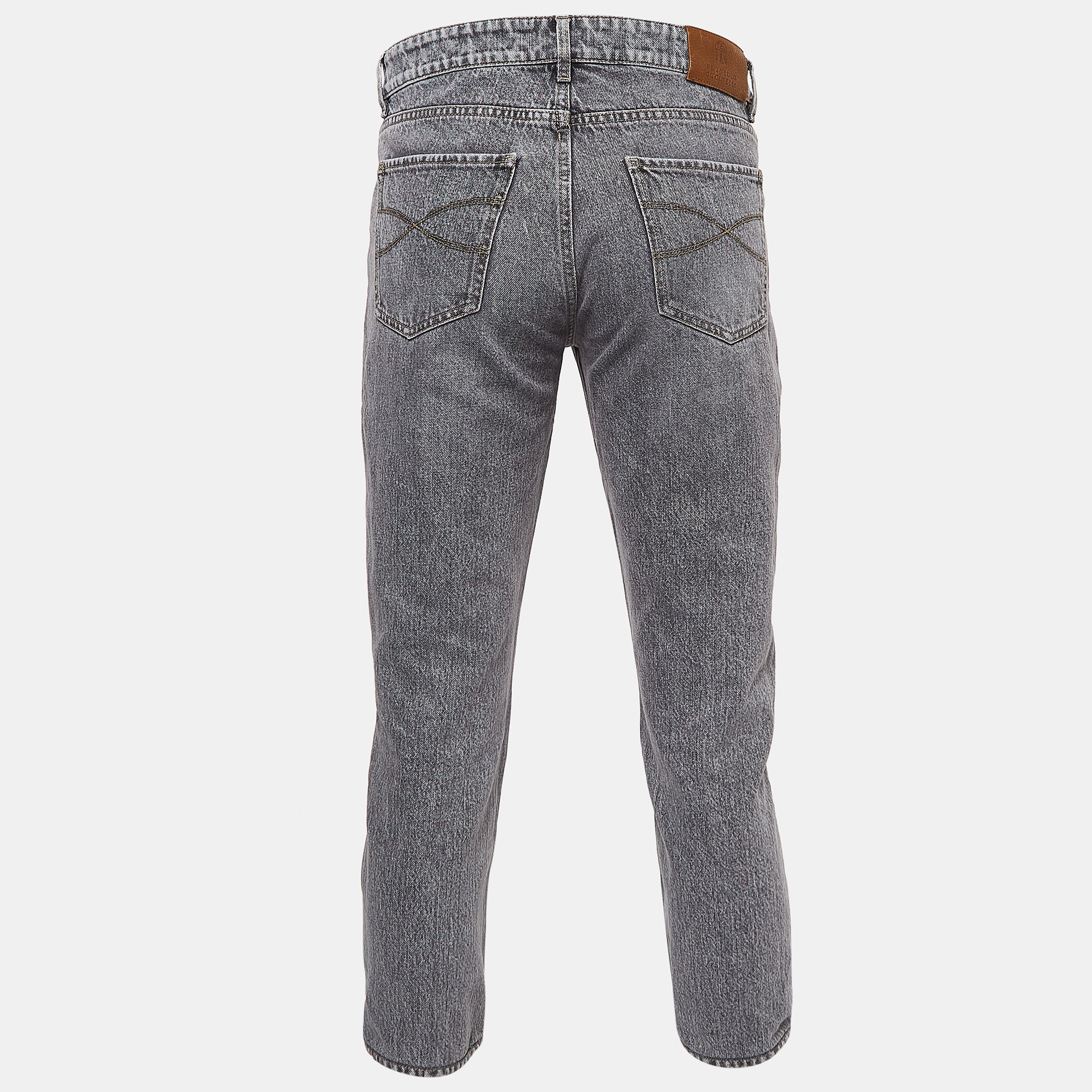 

Brunello Cucinelli Grey Denim Traditional Fit Jeans  Waist 36