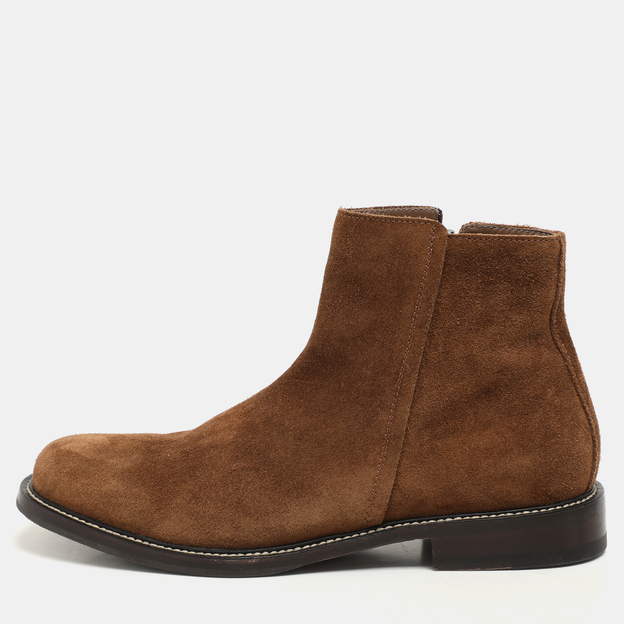 Brunello Cucinelli Brown Suede Side Zip Ankle Length Boots Size 42.5
Brunello Cucinelli Brown Suede Side Zip Ankle Length Boots Size 42.5