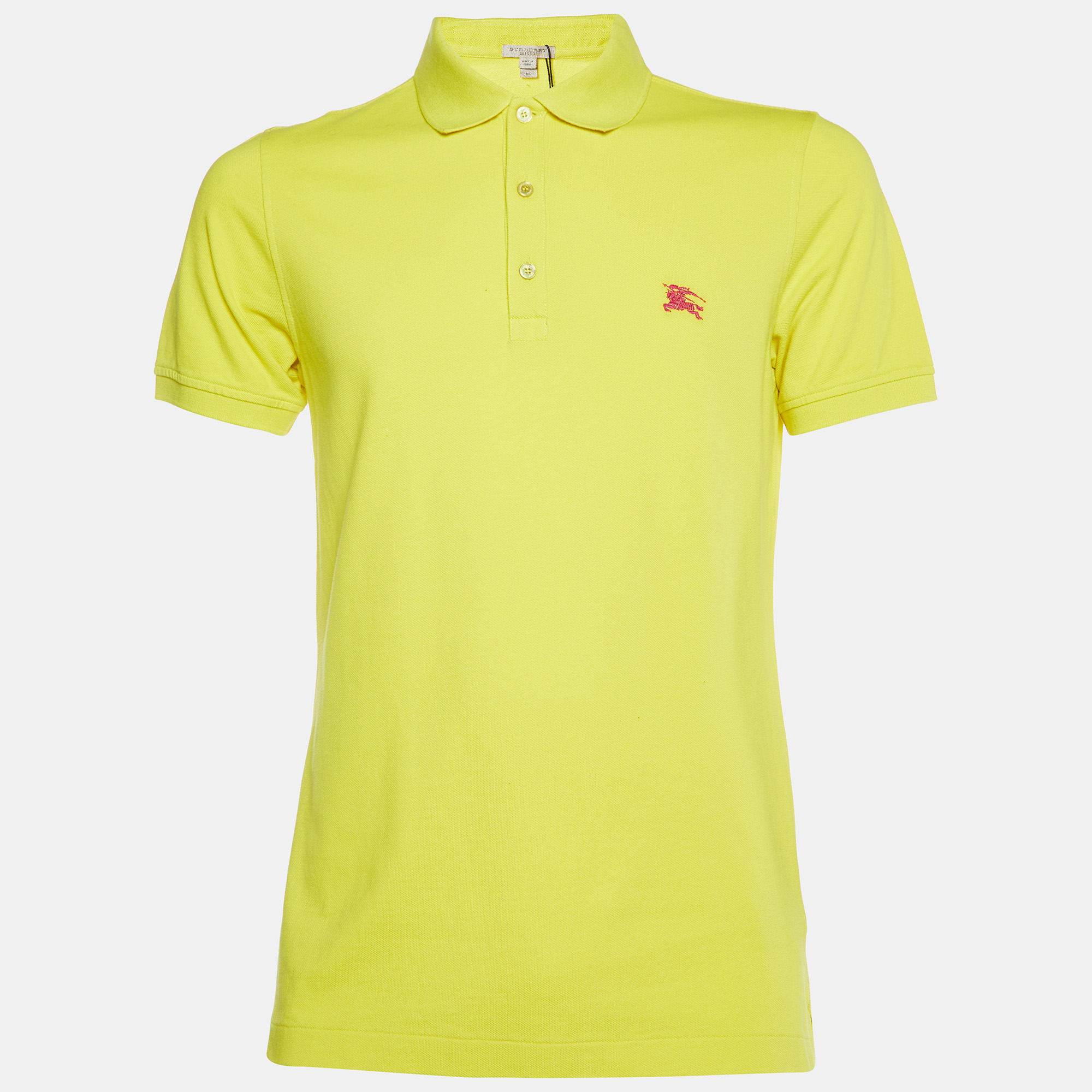 Burberry brit yellow cotton pique phillipson polo t-shirt m