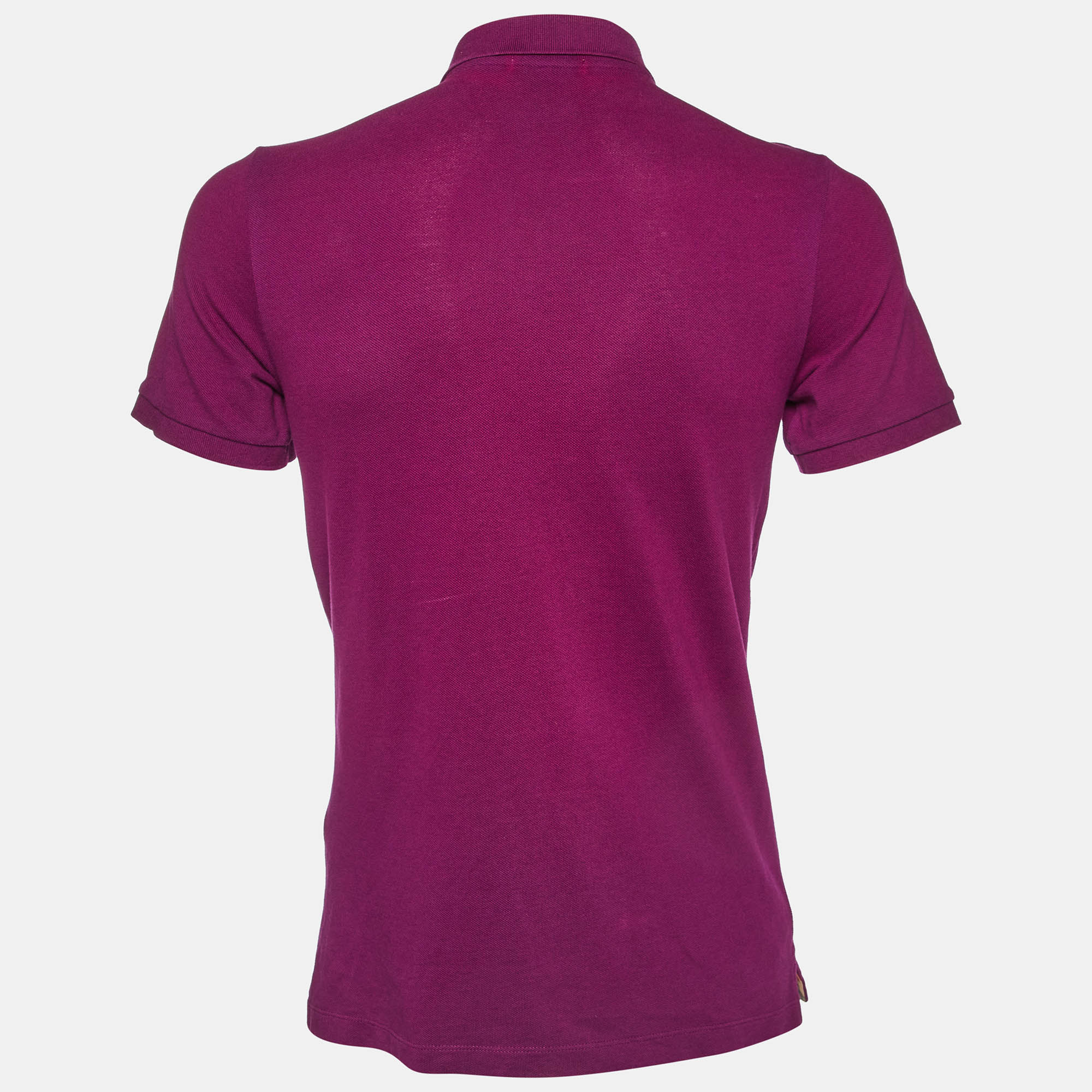 Burberry Brit Purple Cotton Pique Knit Logo Embroidered Polo T-Shirt S