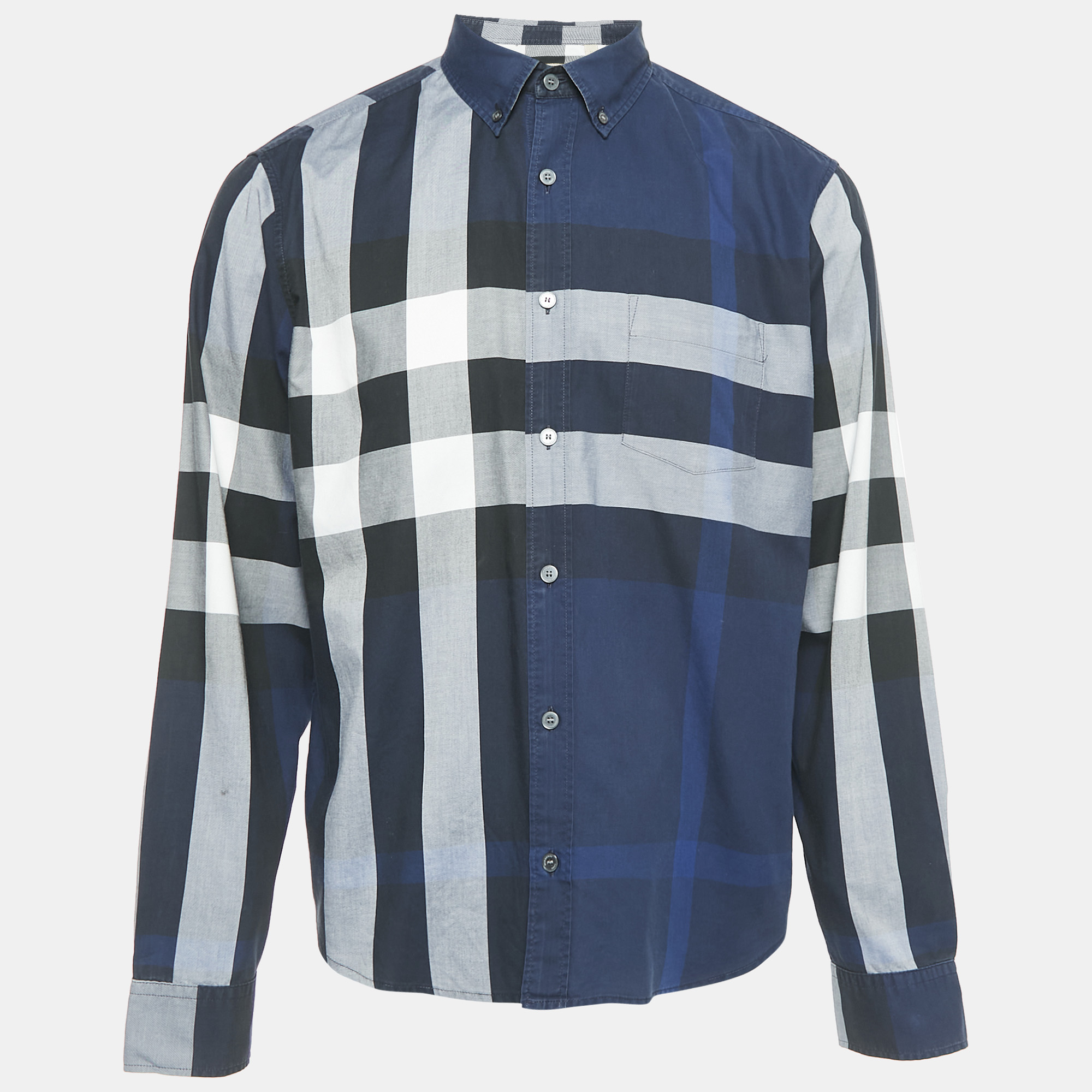 Burberry Brit Navy Blue Tartan Check Cotton Button Front Shirt XL
Burberry Brit Navy Blue Tartan Check Cotton Button Front Shirt XL
