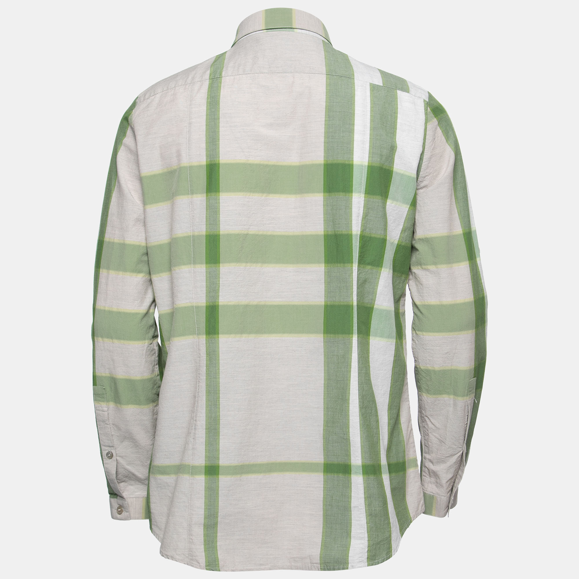 

Burberry Brit Grey & Green Checked Cotton Button Front Shirt