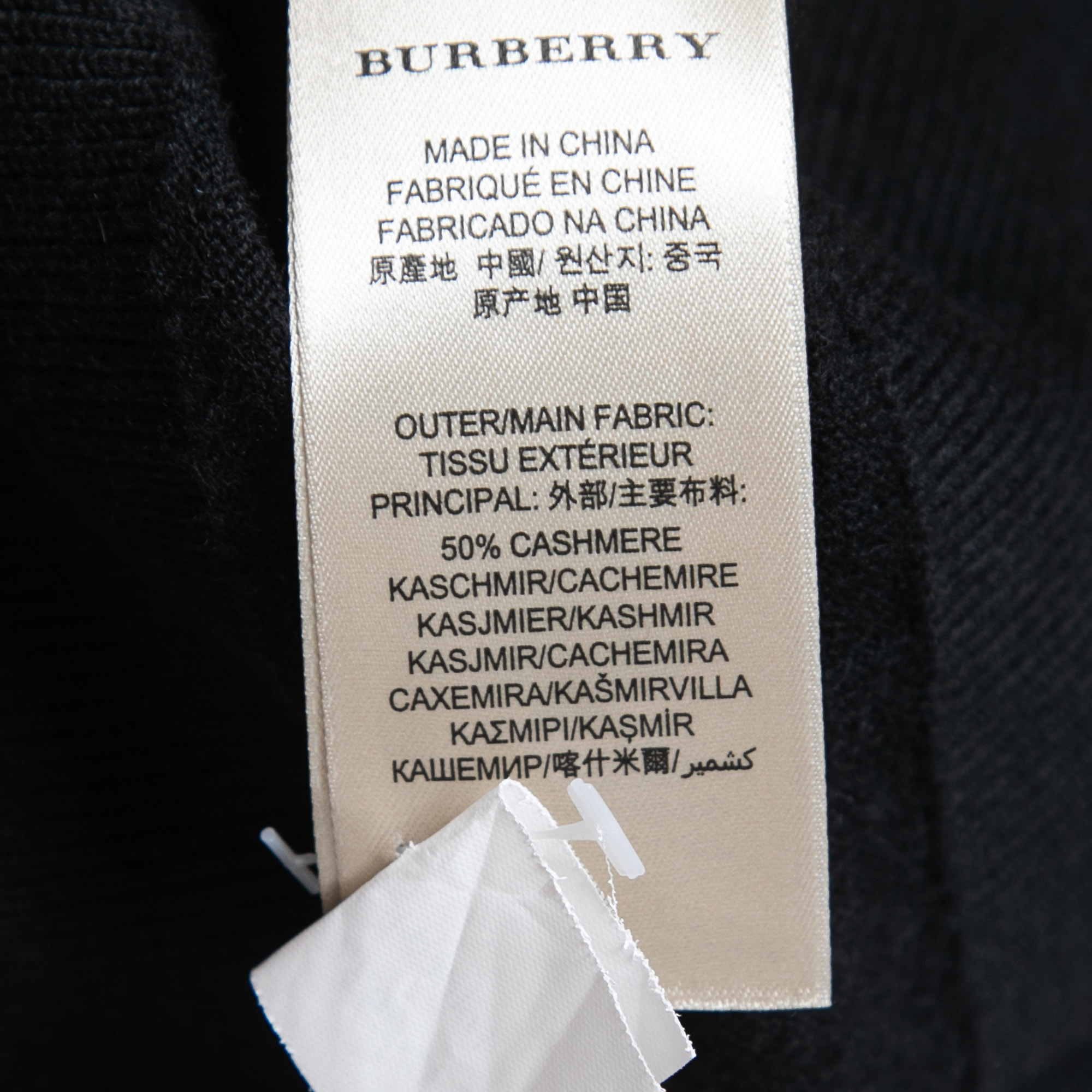 Burberry Brit Black Knit Horseferry Check Shoulder Detail Crew Neck Sweatshirt XS