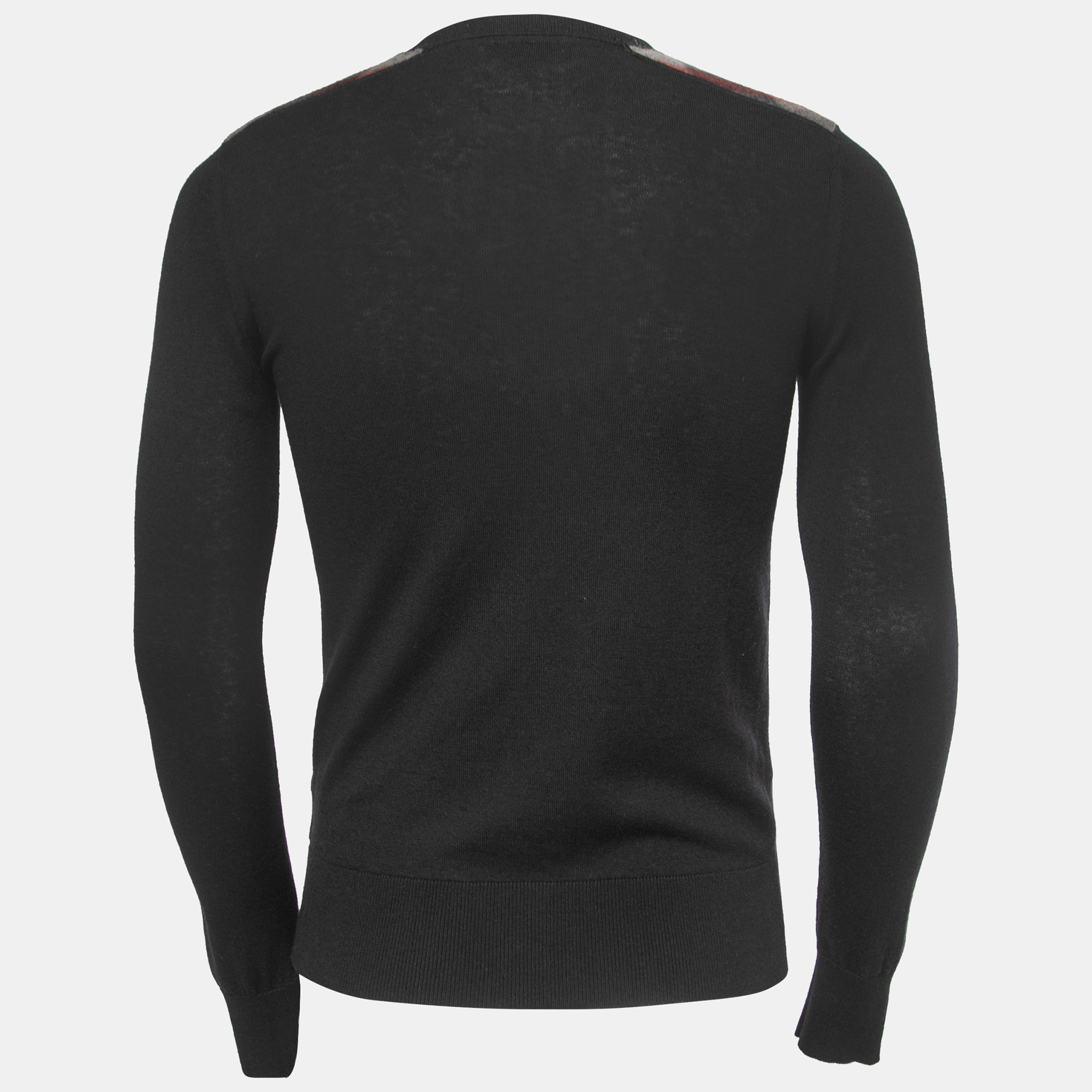 

Burberry Brit Black Knit Horseferry Check Shoulder Detail Crew Neck Sweatshirt