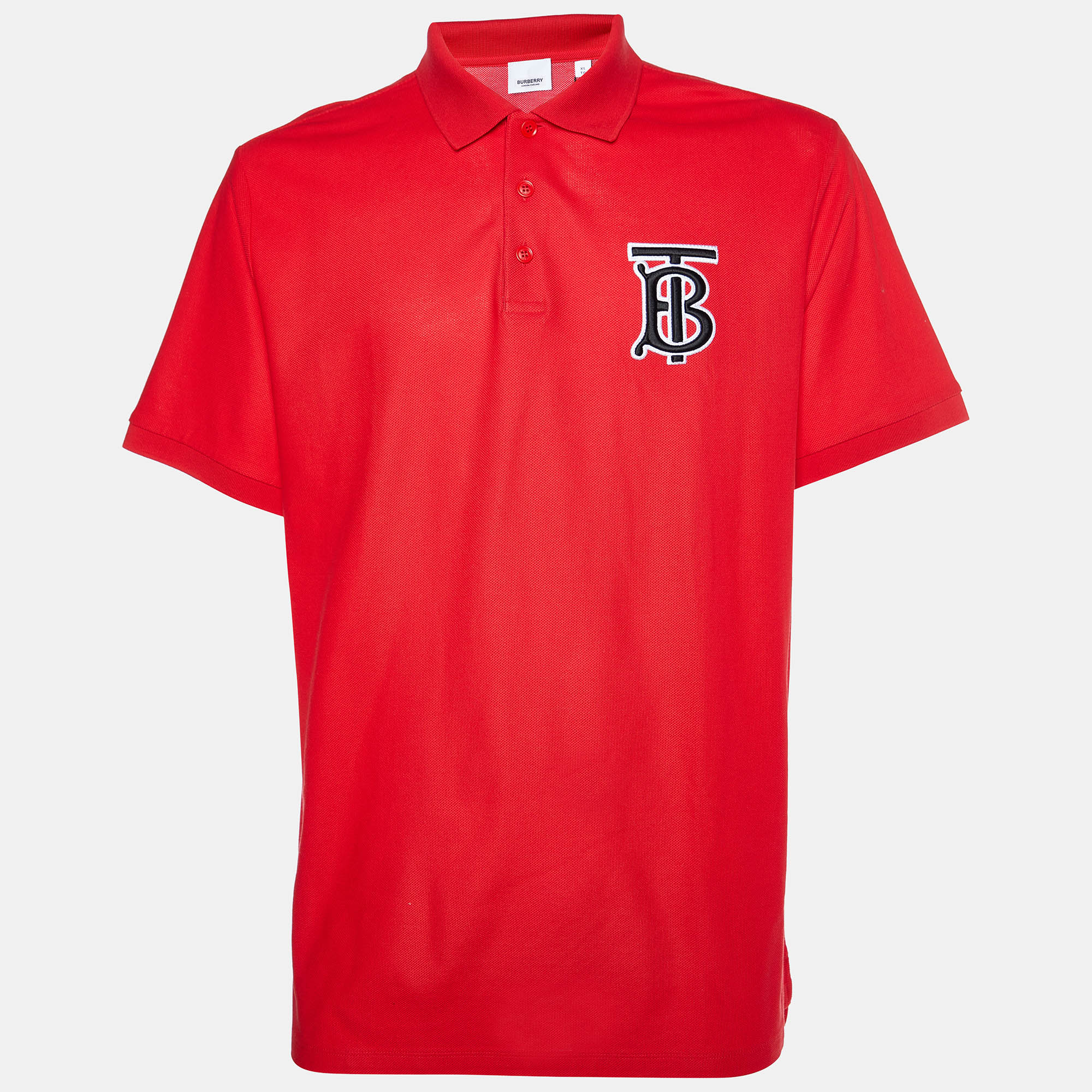 

Burberry London Red Logo Cotton Pique Polo T-Shirt