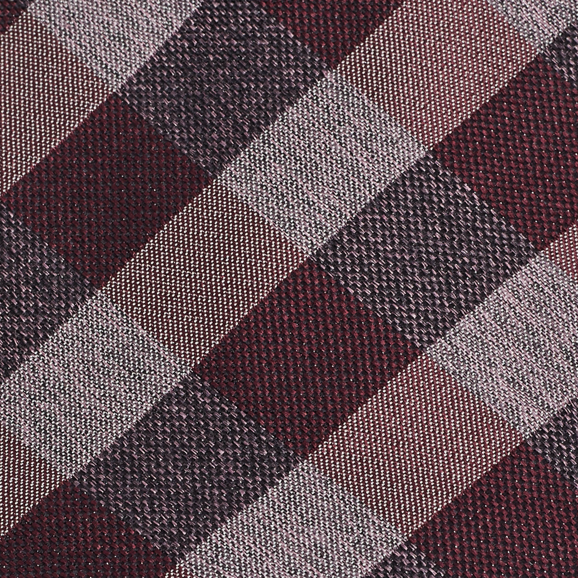 

Burberry Burgundy Checkered Silk Tie