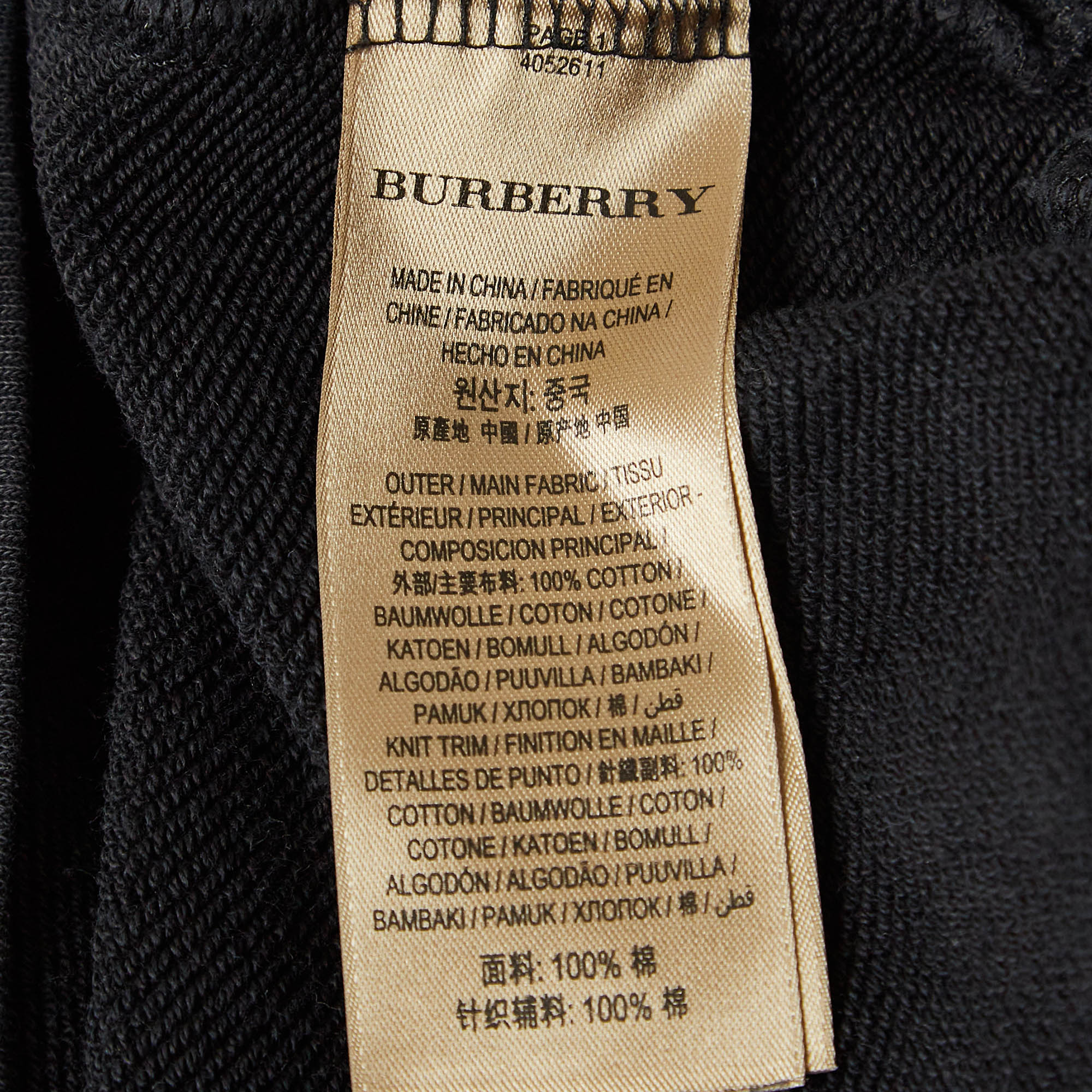 Burberry London Black Monster Rabbit Print Cotton Knit Sweatshirt XL