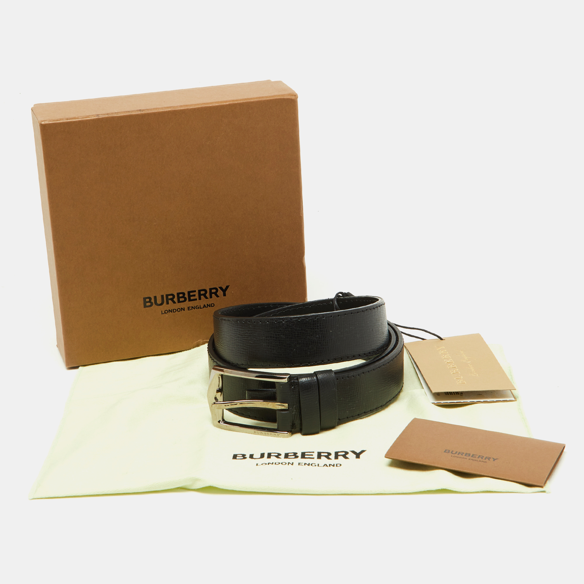 Burberry Black Leather Buckle Belt 90CM