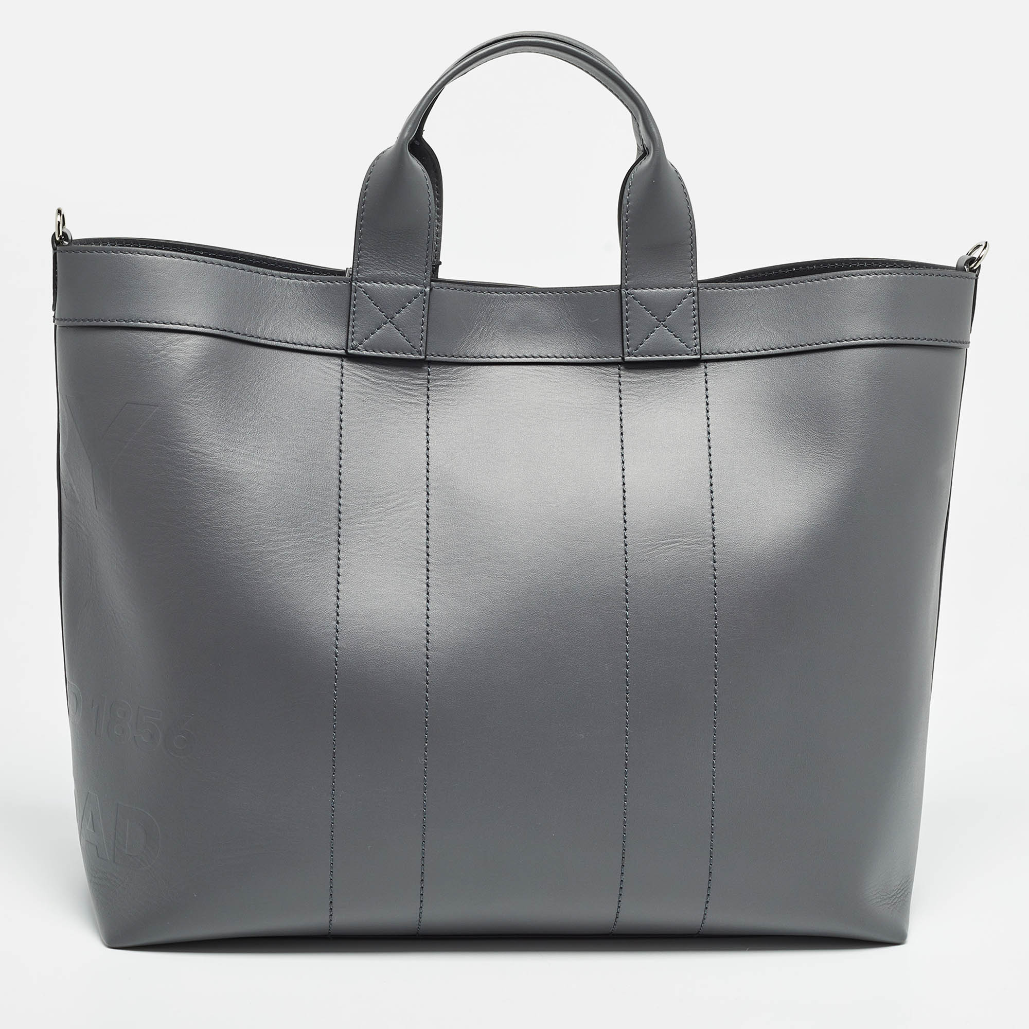 Burberry Ash Grey Leather Ormond Tote