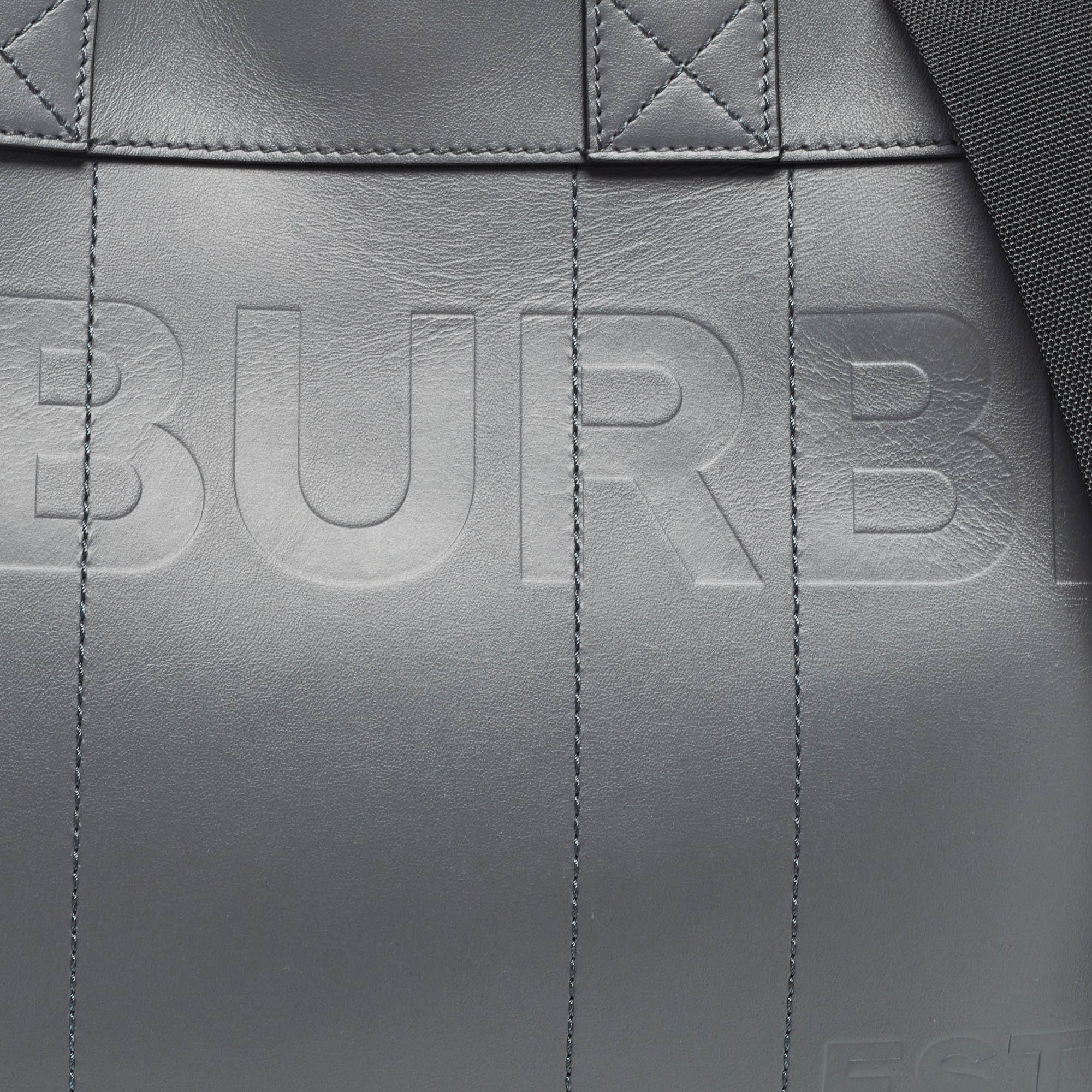 Burberry Ash Grey Leather Ormond Tote