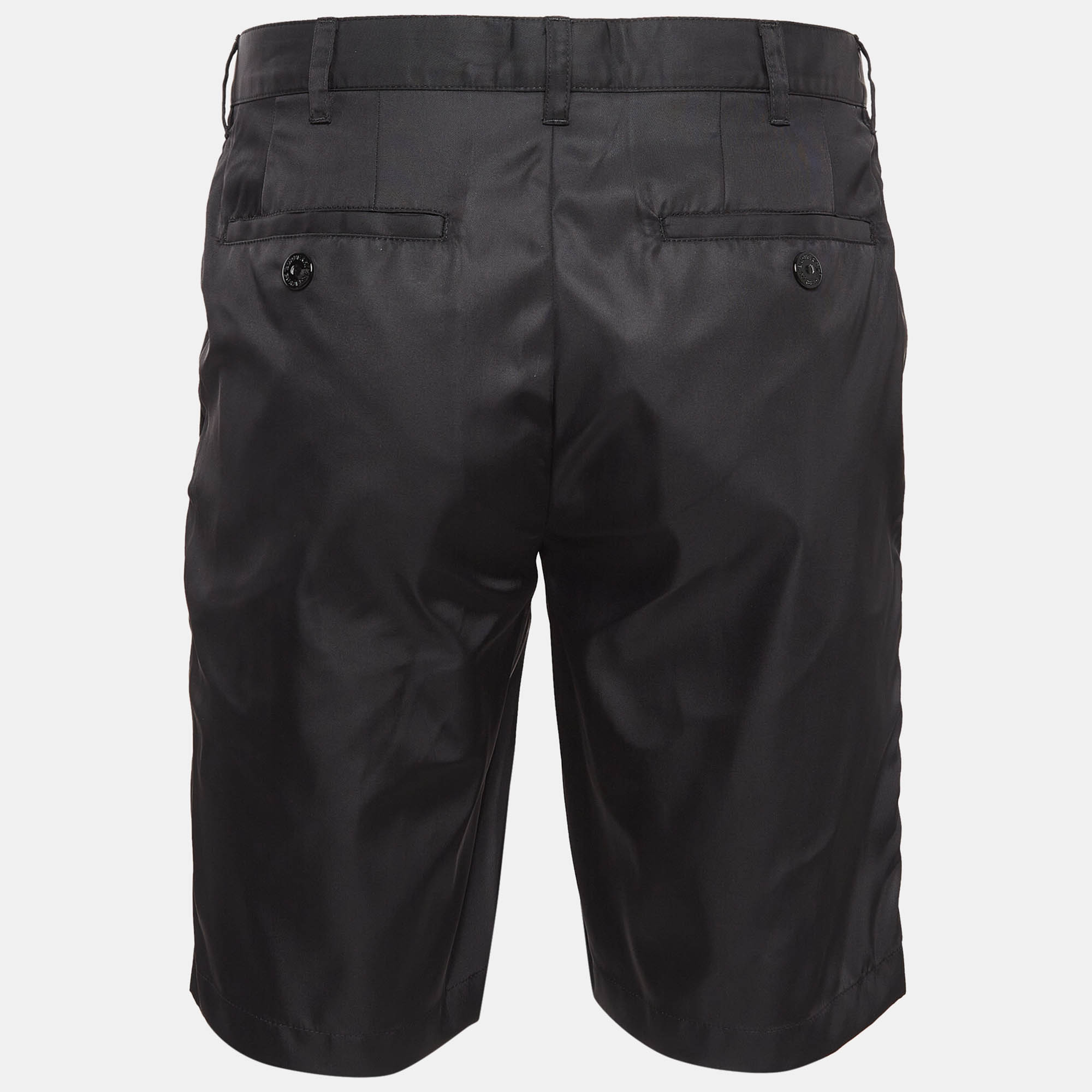 Burberry Black Shibden Shark Applique Nylon Chino Shorts M