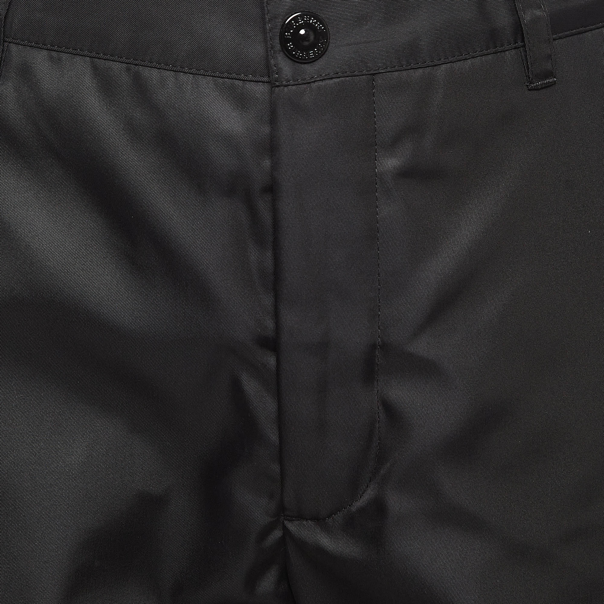 Burberry Black Shibden Shark Applique Nylon Chino Shorts M