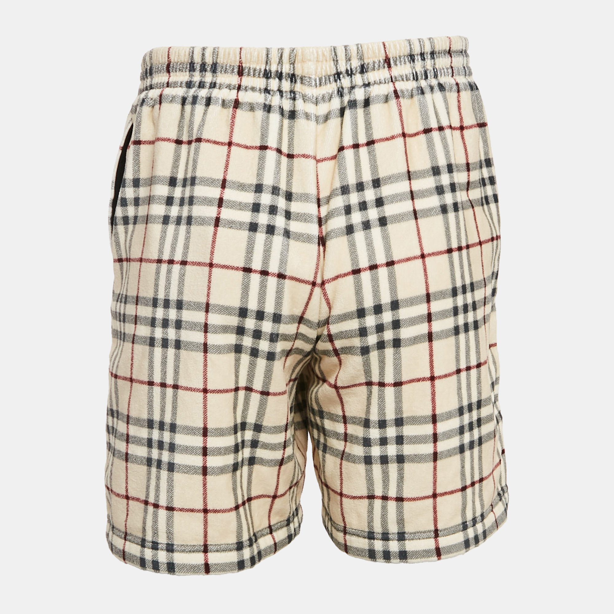 Burberry Brown Debson Checks Terry Cotton Shorts M