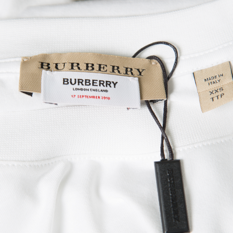Burberry White B Series Monogram Logo Detail Limited Edition Crew Neck T Shirt XXS