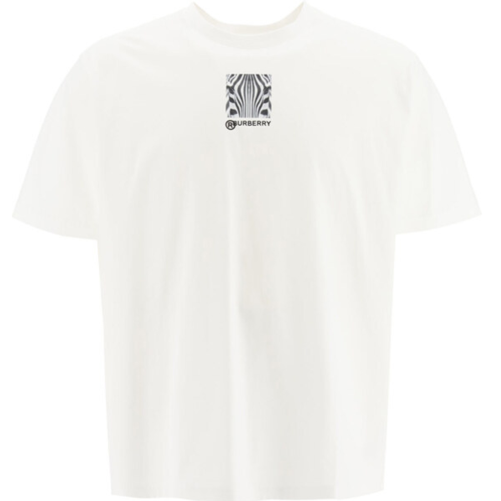 Burberry White Cotton T-Shirt Size M