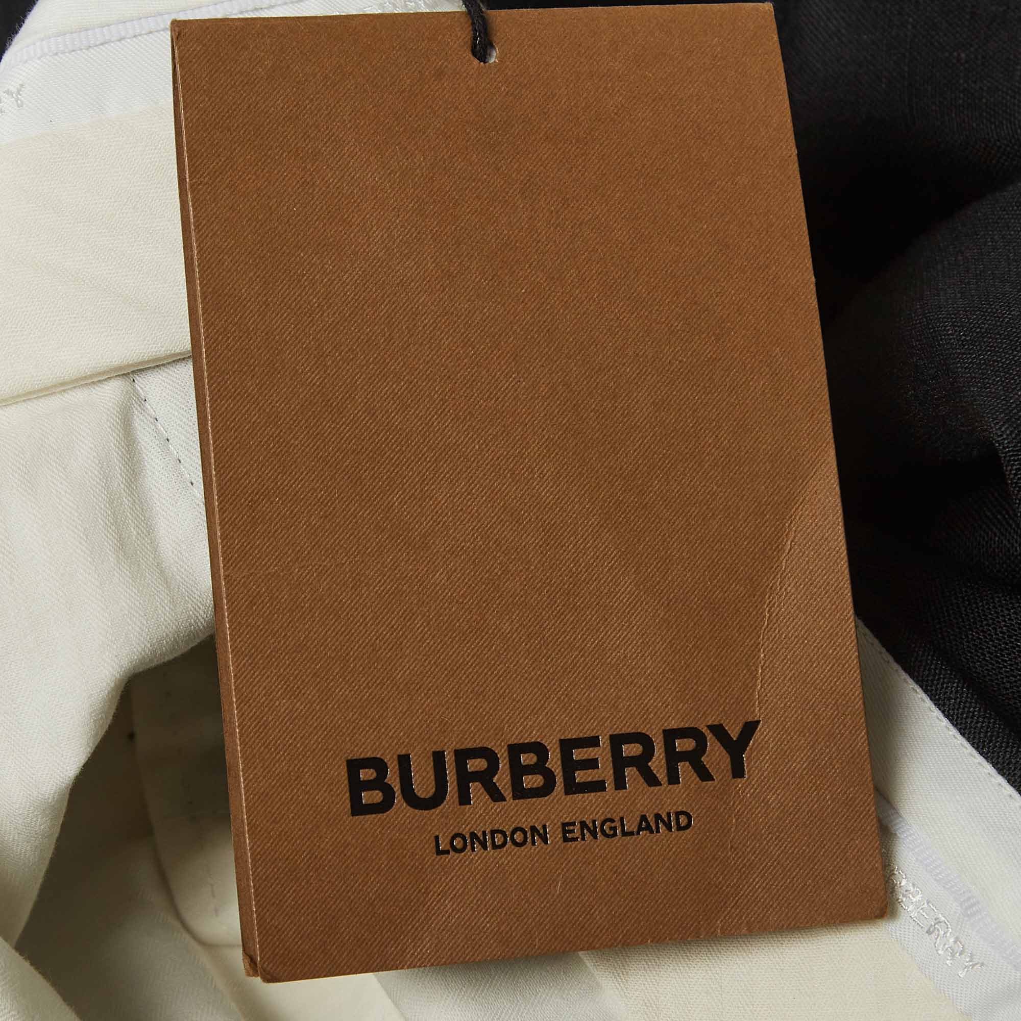 Burberry Navy Blue Linen Blend Classic Trousers M