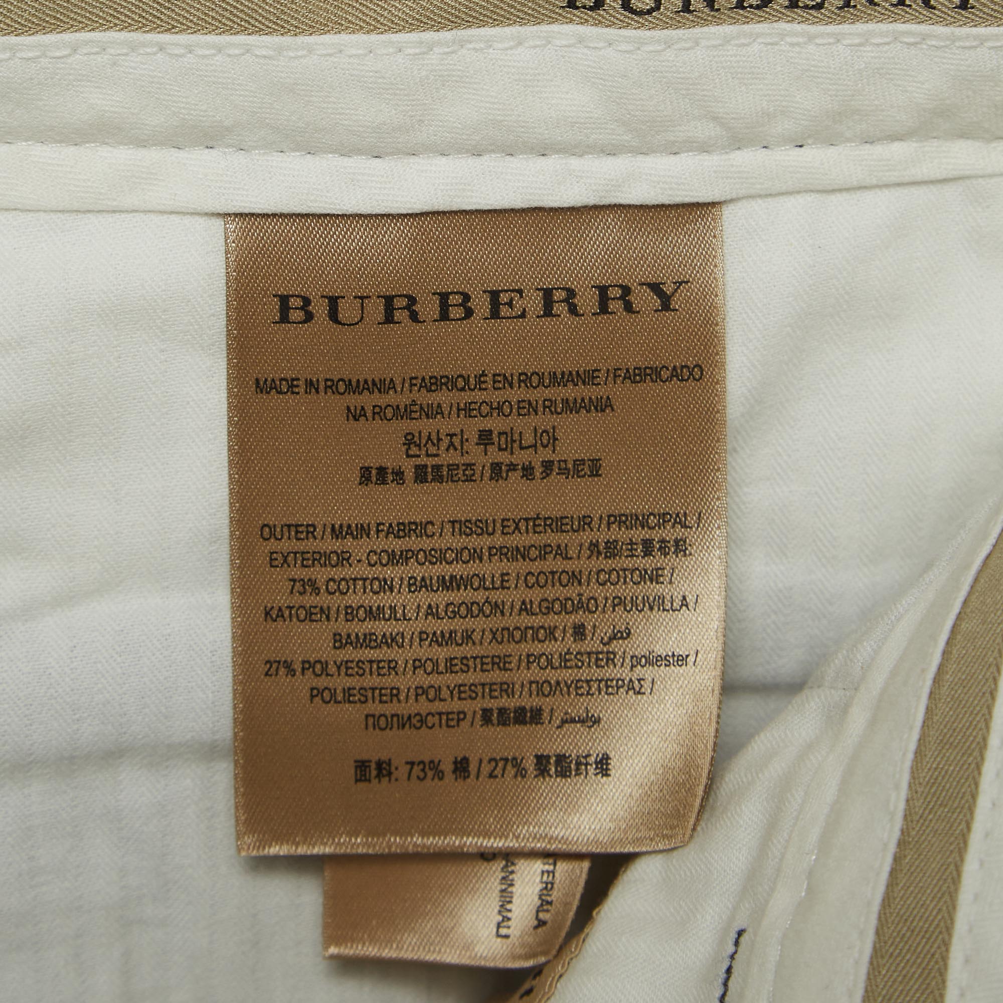 Burberry Navy Blue Cotton Formal Trousers S