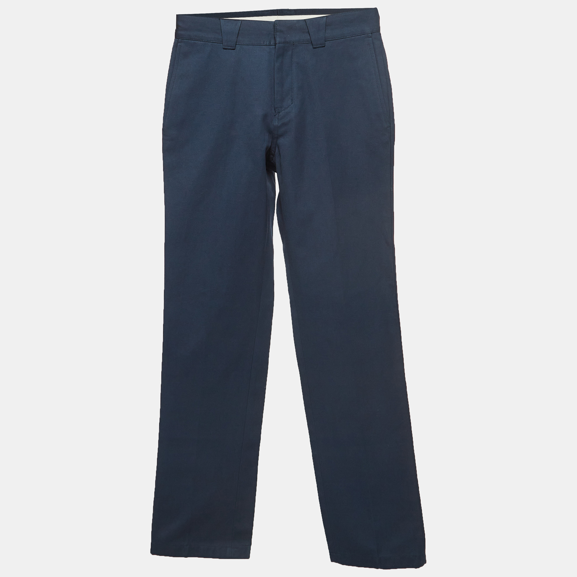 

Burberry Navy Blue Cotton Twill Formal Trousers