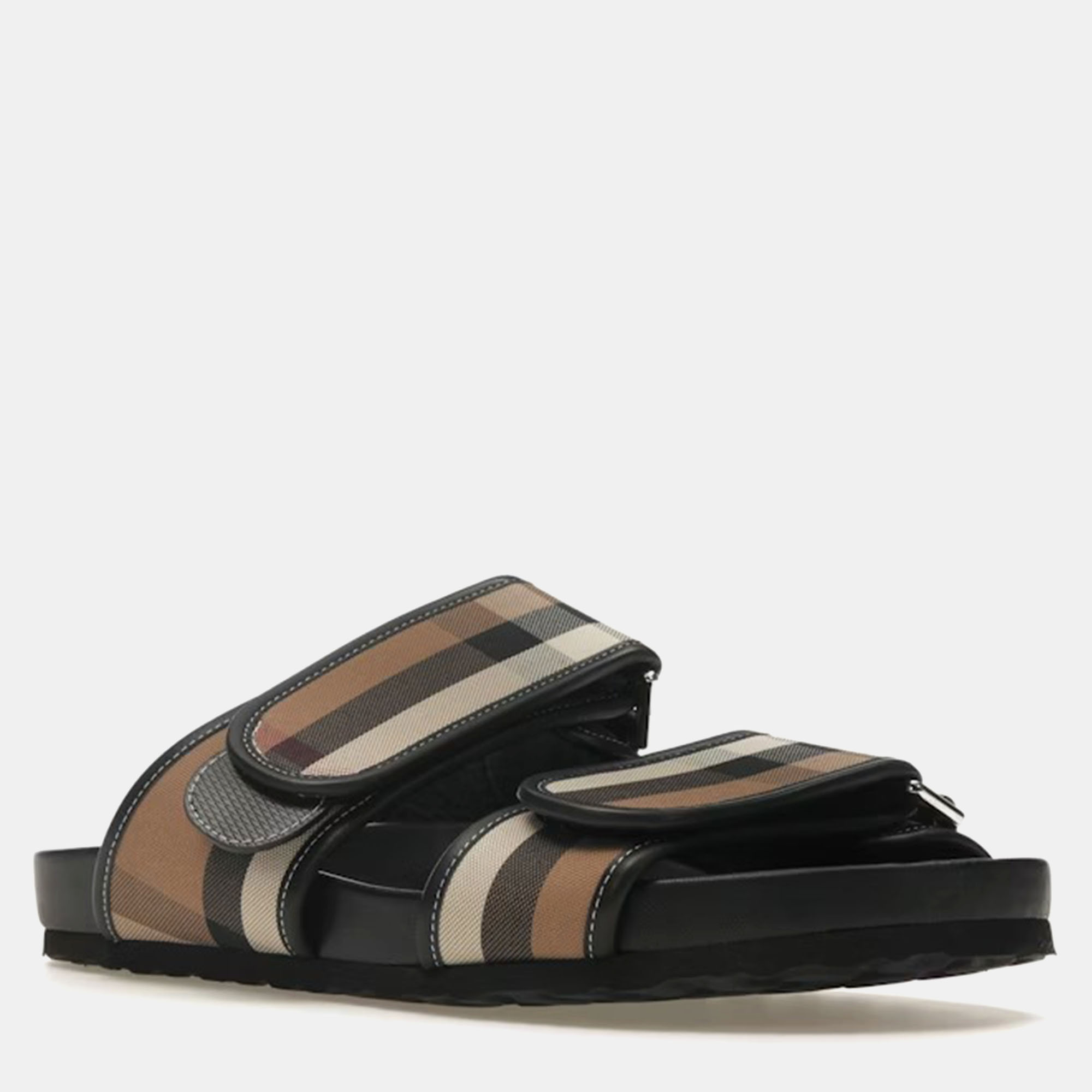 Burberry Birch Brown/Black Check Sandals Size EU 41