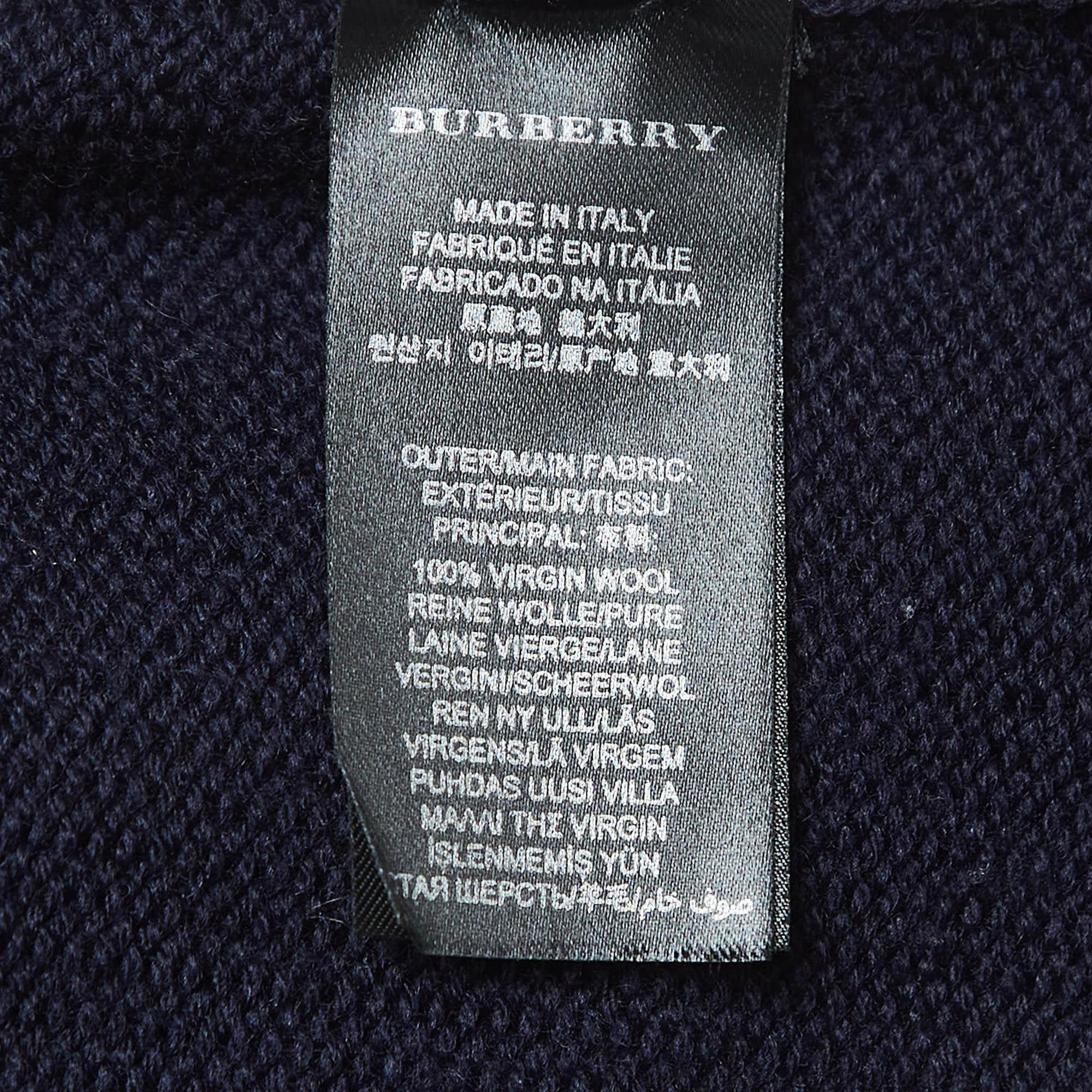 Burberry Prorsum Navy Blue Wool Boat Neck Sweater M