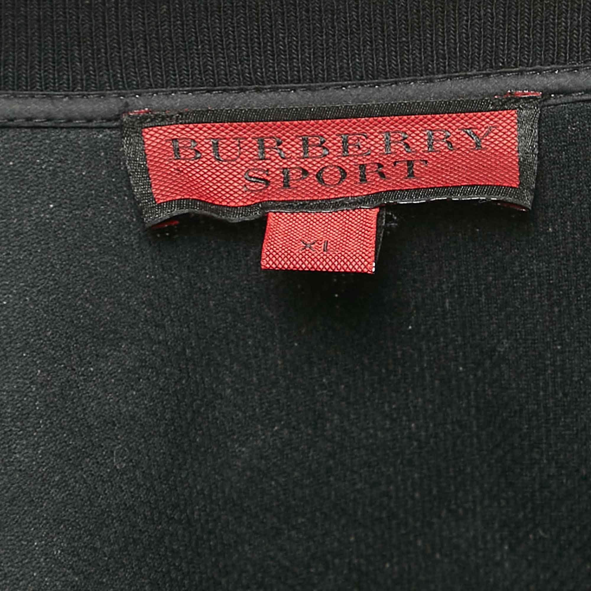 Burberry Sport Charcoal Grey Wool Knit Patch Detail Jacket XL