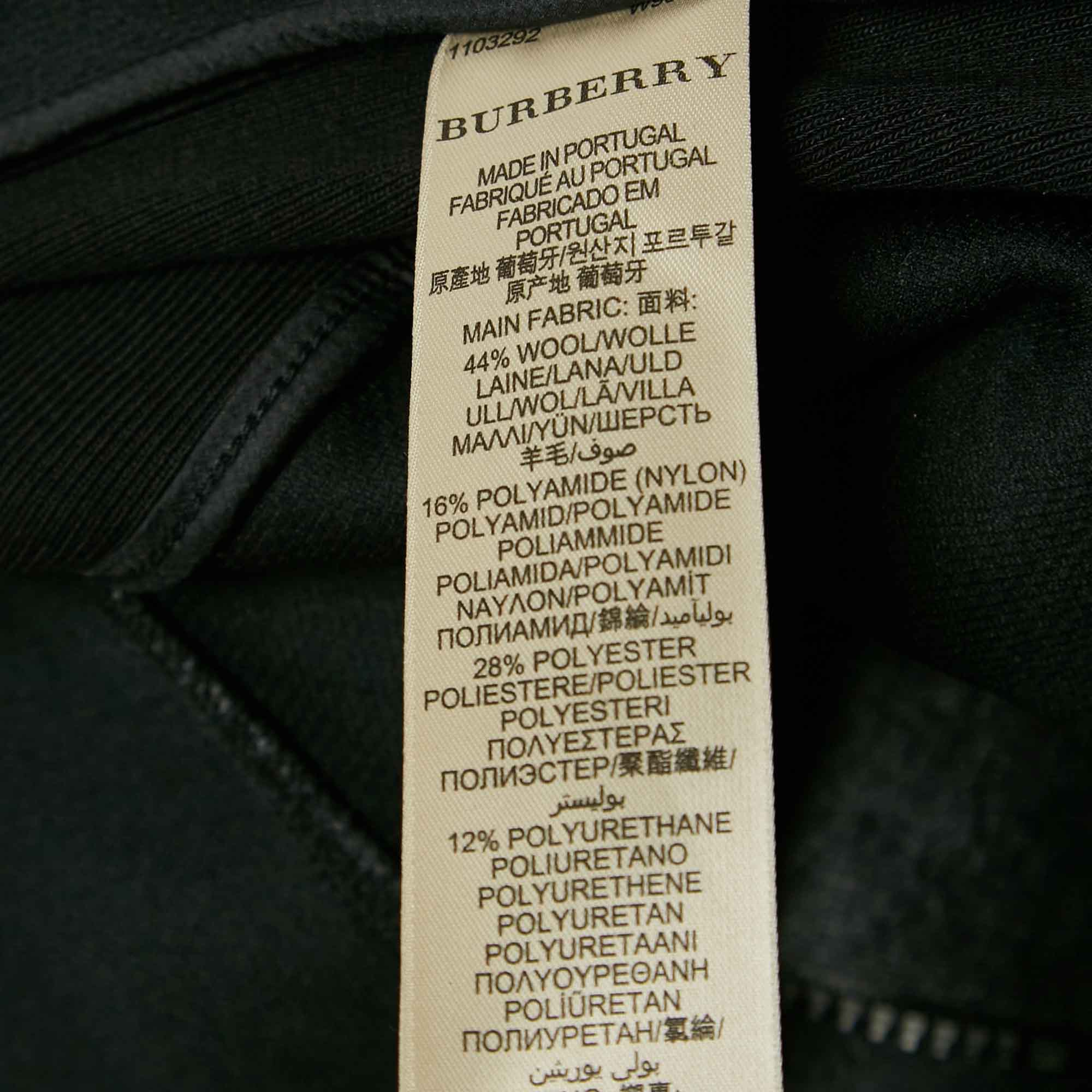 Burberry Sport Charcoal Grey Wool Knit Patch Detail Jacket XL