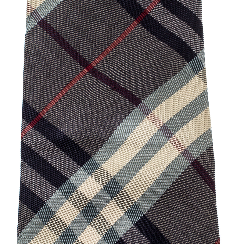 

Burberry Brown Nova Check Pattern Silk Tie