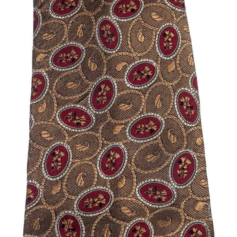 

Burberry Vintage Brown Paisley Pattern Silk Jacquard Tie