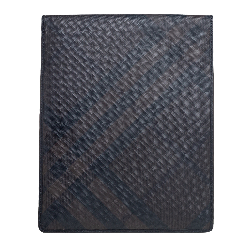 Burberry Dark Brown/Black Smoke Check PVC IPad Cover