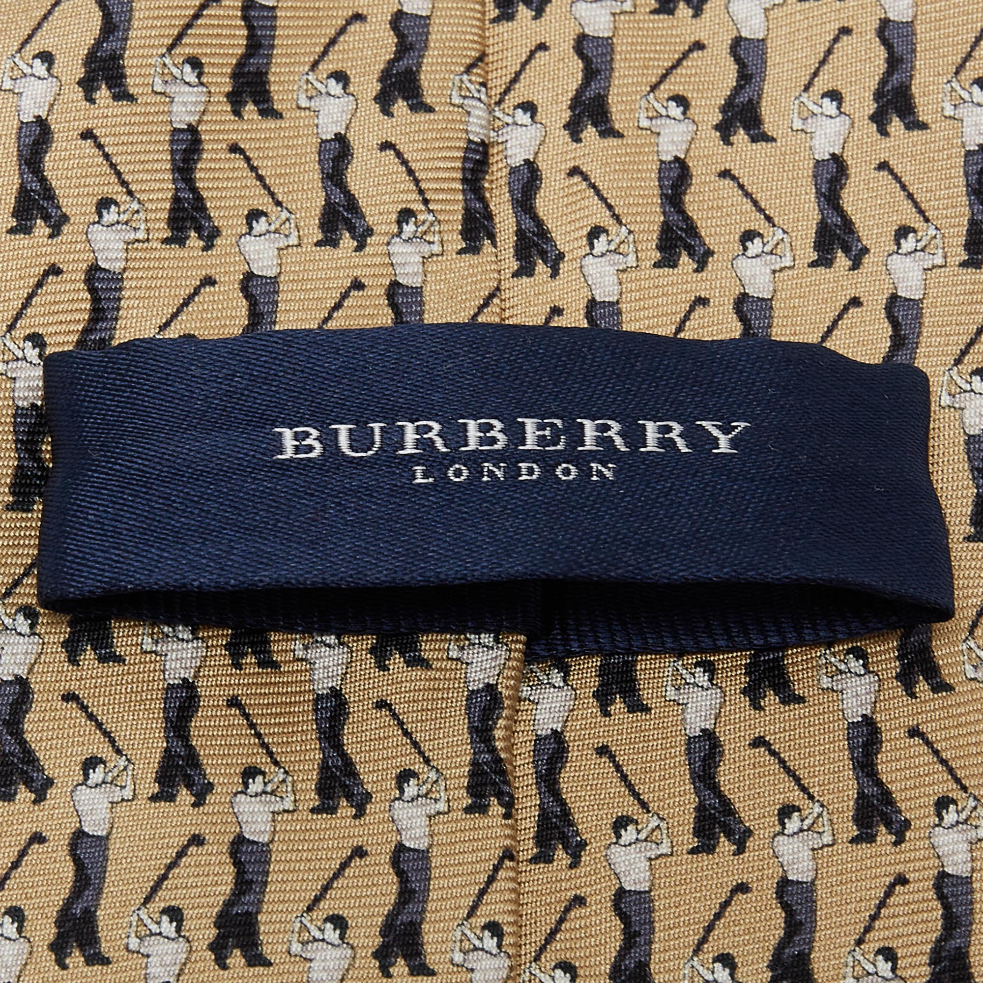 Burberry Beige Printed Silk Tie