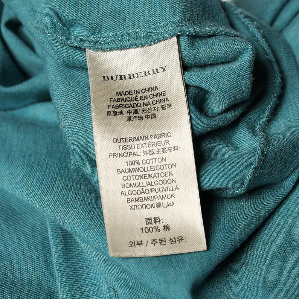 Burberry Turquoise Green Cotton Knit Roundneck T-Shirt XXL