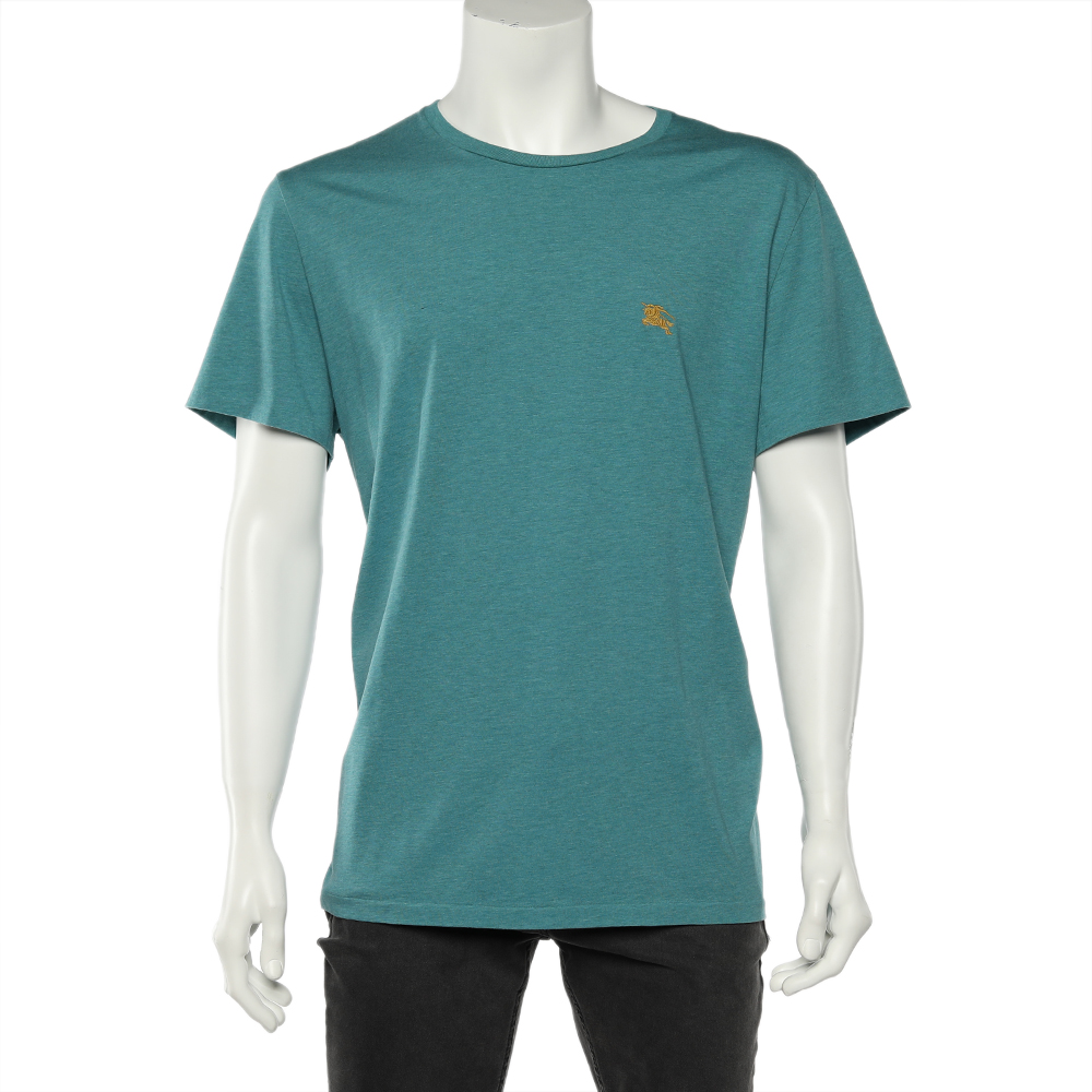 Burberry turquoise green cotton knit roundneck t-shirt xxl