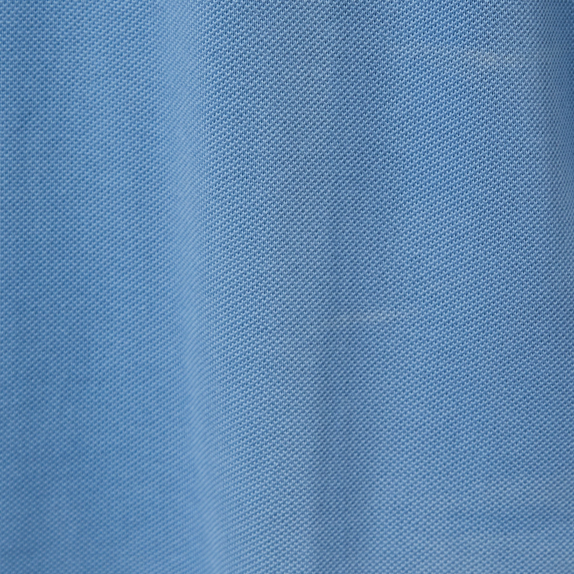 Burberry Blue Cotton Pique Short Sleeve Polo T-Shirt XXL