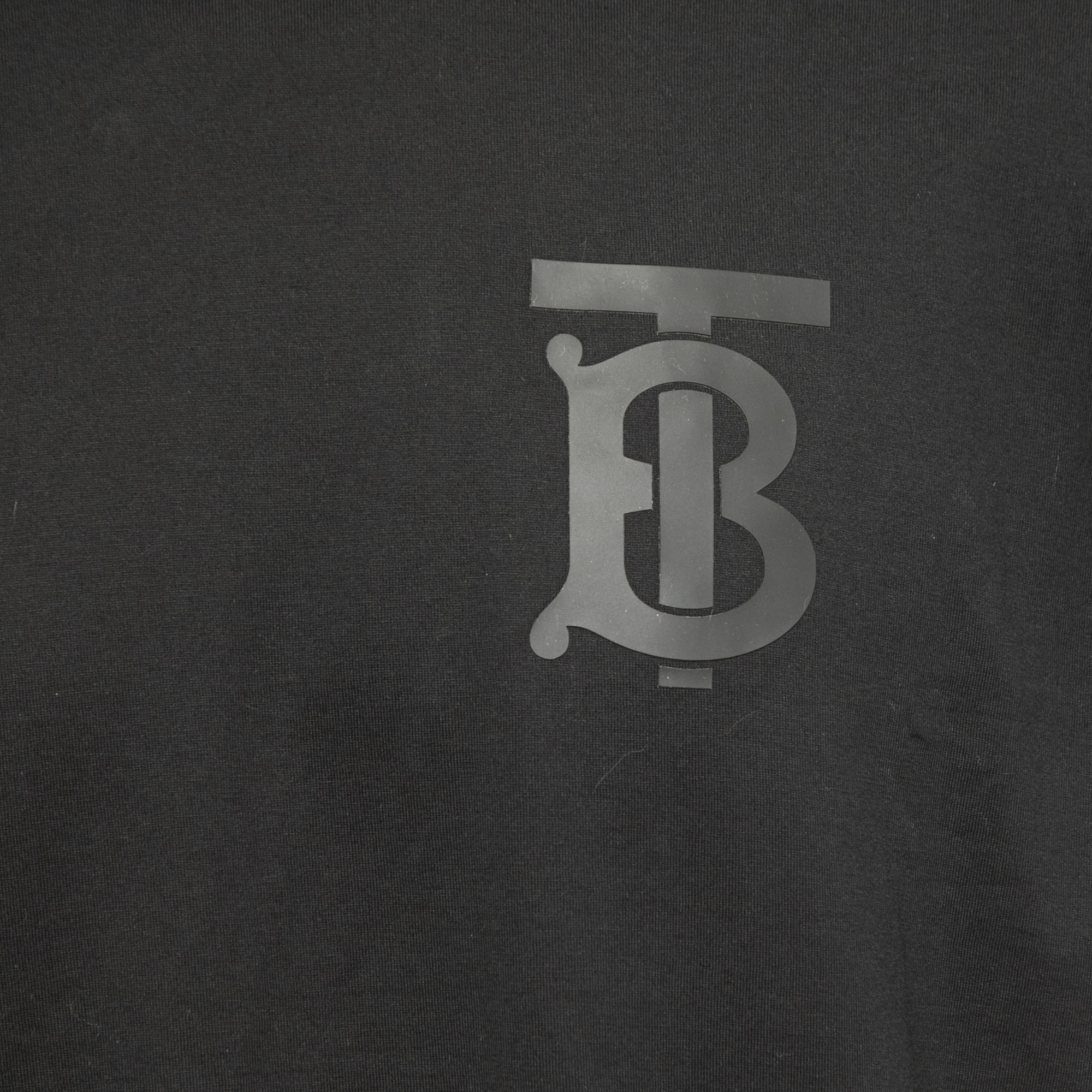 Burberry Black Monogram Printed Cotton Knit T-Shirt XS
