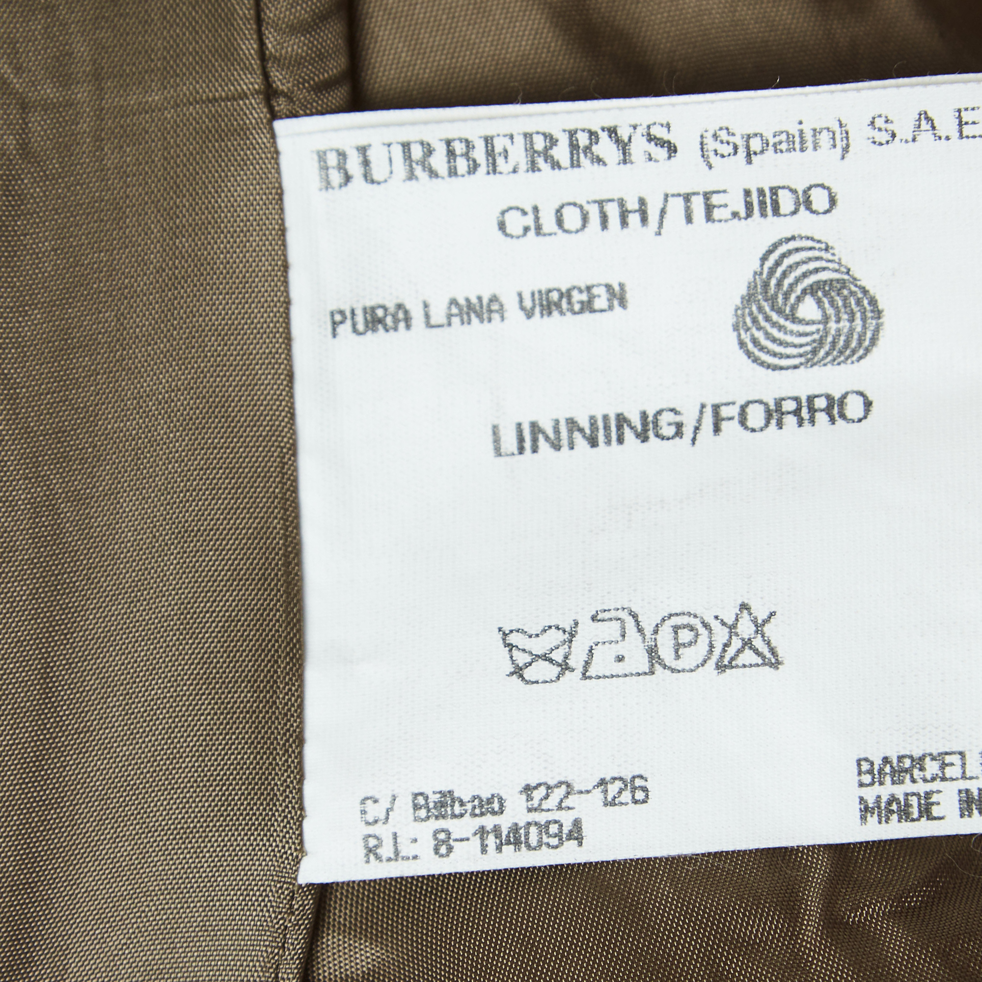 Burberry Vintage Brown Wool Single Breasted Blazer L