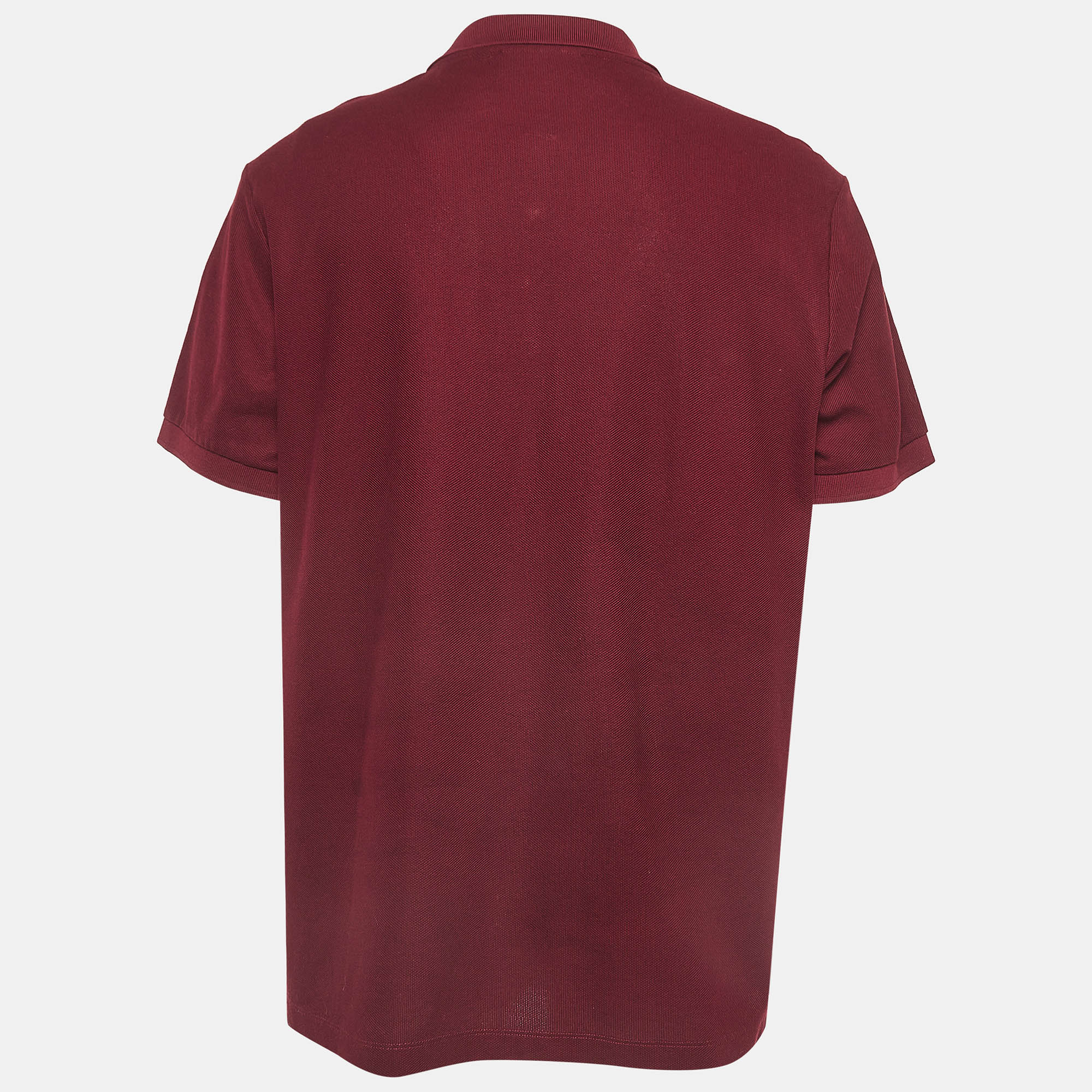 Burberry Maroon Cotton Pique Polo T-Shirt XXL