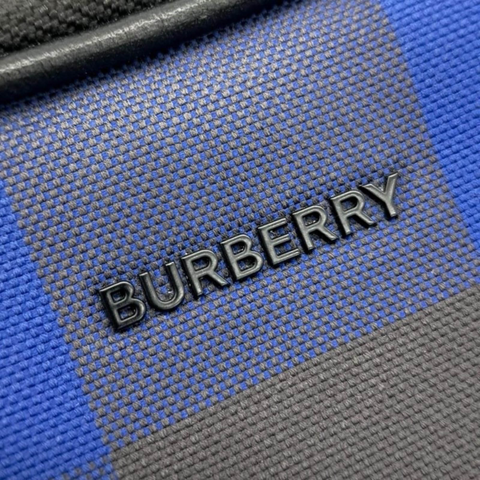 Burberry Blue Canvas Paddy Check Crossbody Bag