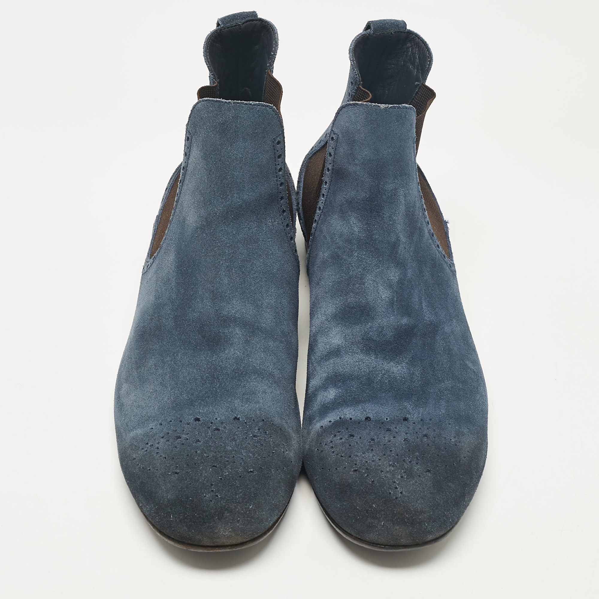 Burberry Blue Suede Ankle Length Boots Size 45