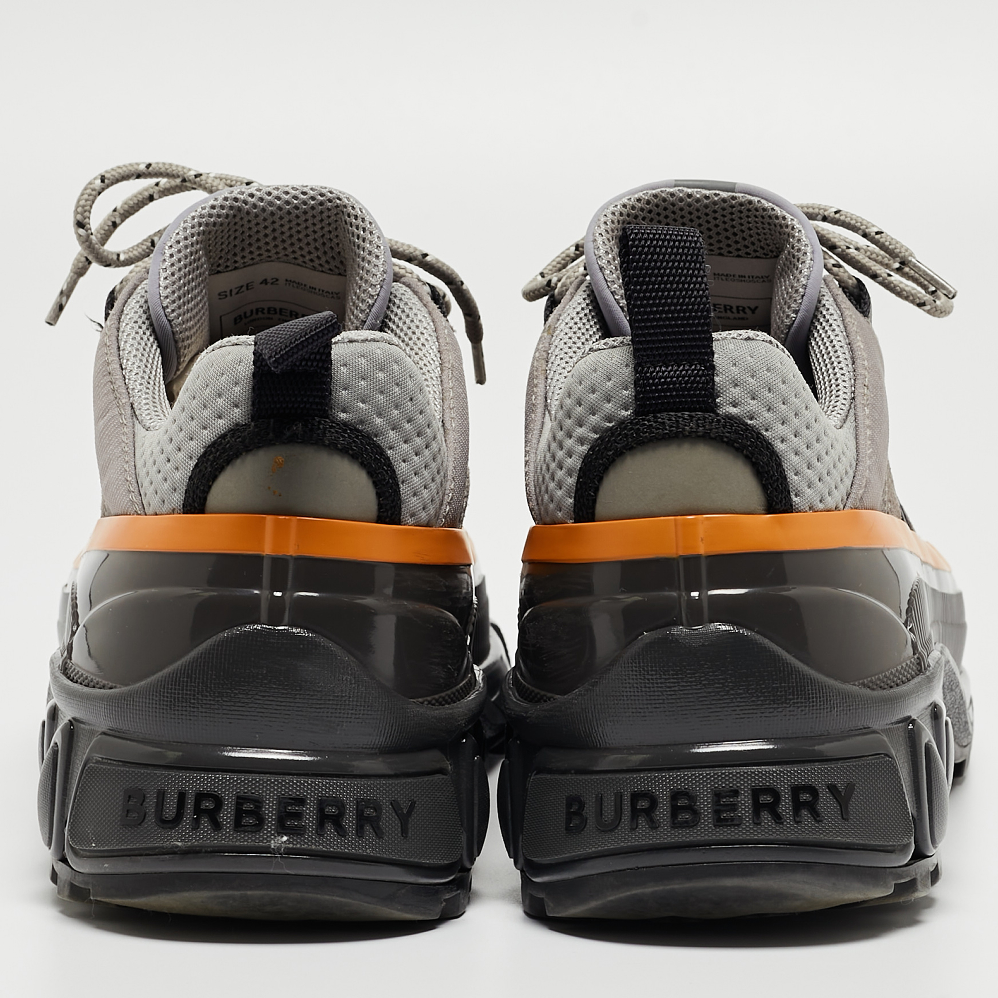 Burberry Grey Suede And Rubber Arthur Sneakers Size 42